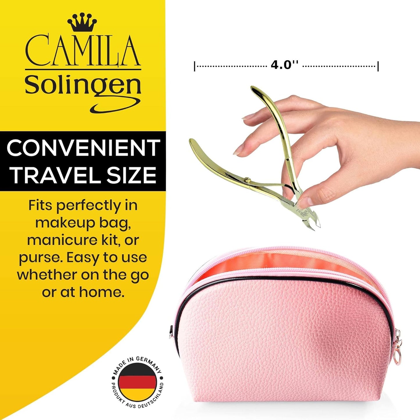 CS08 4" Professional Nail Cuticle Trimmer from Solingen, Germany Best Stainless Steel, Anti-corrosive. Perfect Tool for Manicure and Pedicure. Premium Cuticle Cutter (5mm Blade)