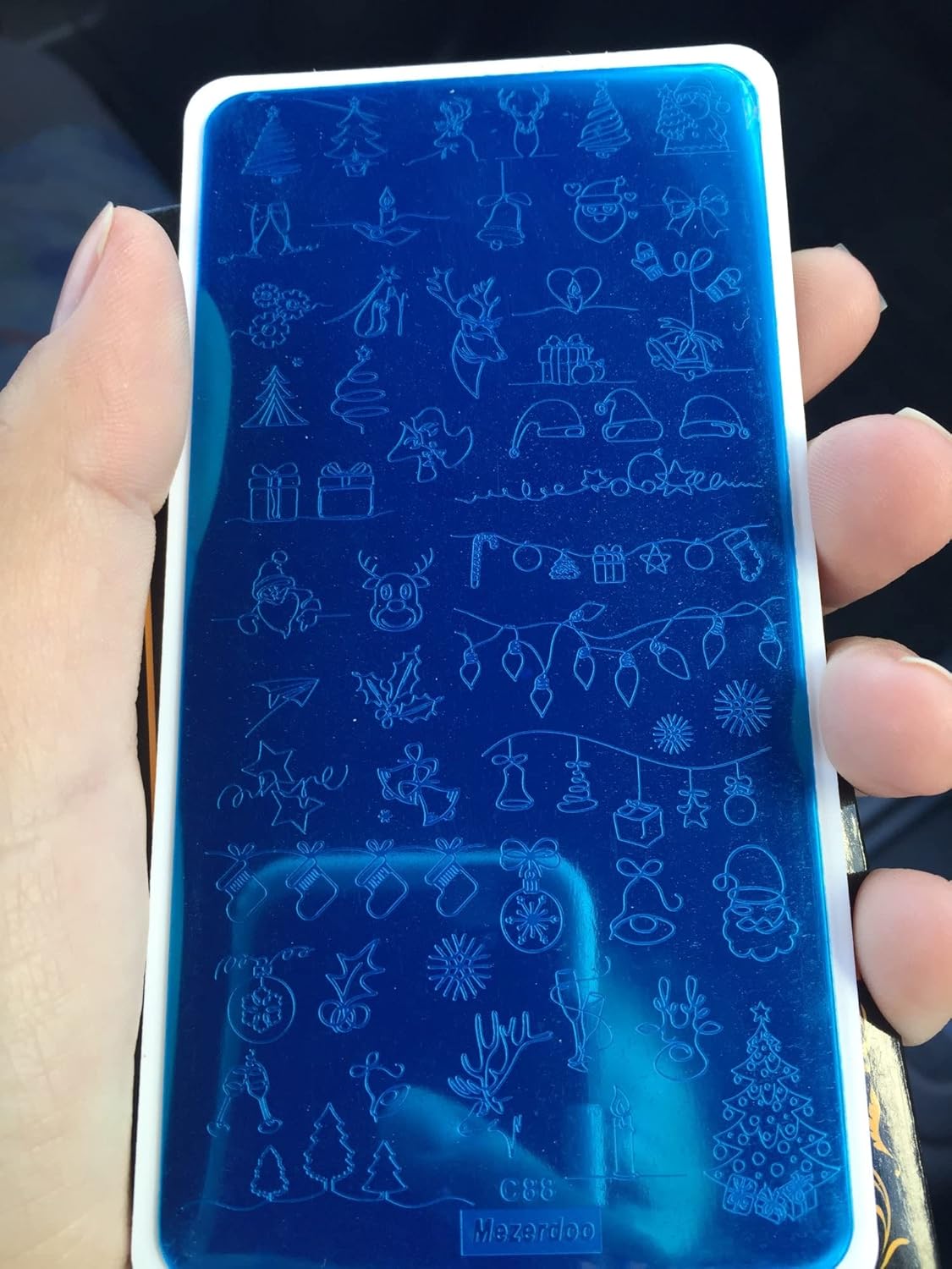 5Pcs Snowflake Nail Stamping Plates - Christmas Theme Santa Reindeer Tree Bell Snowman Winter Image Nail Art Design Stamp Kit Manicure Template Mold New Year Stencils Painting Tool