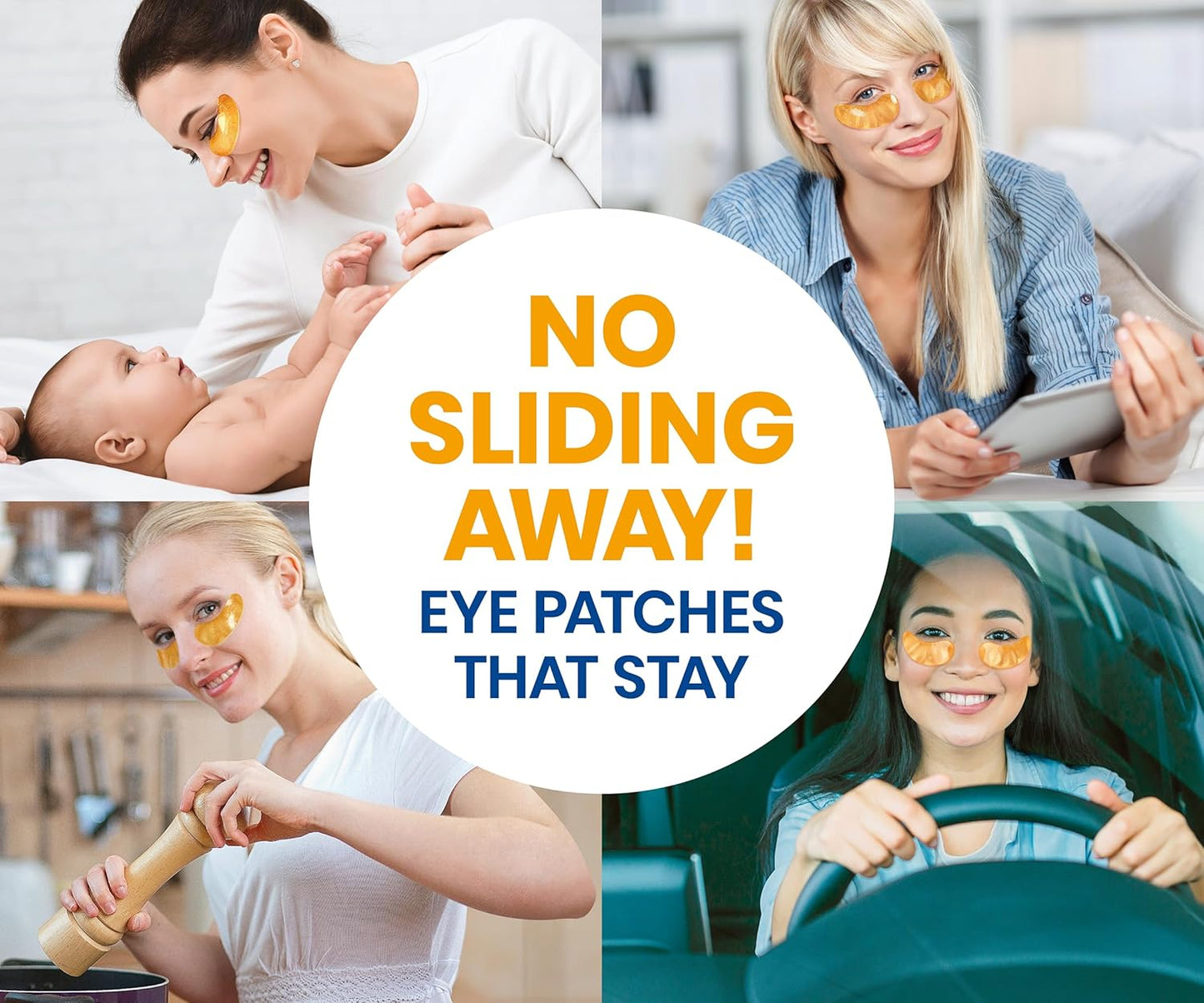 Stylia Under Eye Patches for Puffy Eyes and Dark Circles (30 Pairs) - 24k Gold Under Eye Mask with Vitamin C, Hyaluronic Acid, Pearl Extract - Eye Masks for Dark Circles and Puffiness