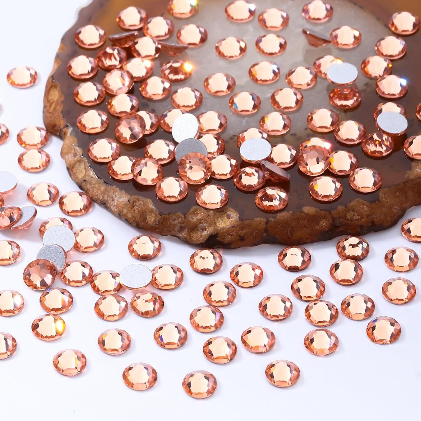 Champagne Flatback Rhinestones, Glass Rhinestones for Nail Art and Craft, Glue Fix, Loose Crystal Gemstones(Champagne, SS20, 1440pcs, 4.6-4.8mm)