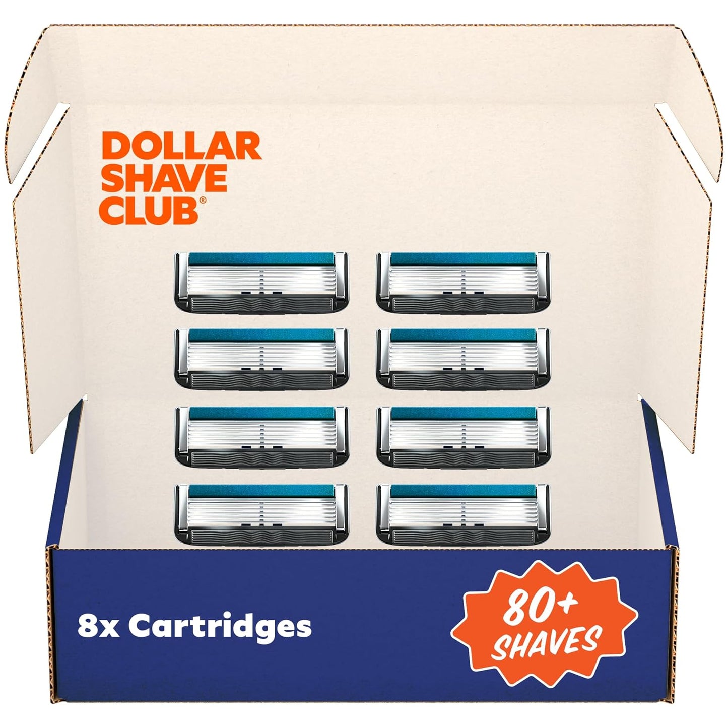 Dollar Shave Club | 6 Blade Razor Refills (8 Pack) | 6 Stainless Steel Blades for a Close & Comfortable Shave