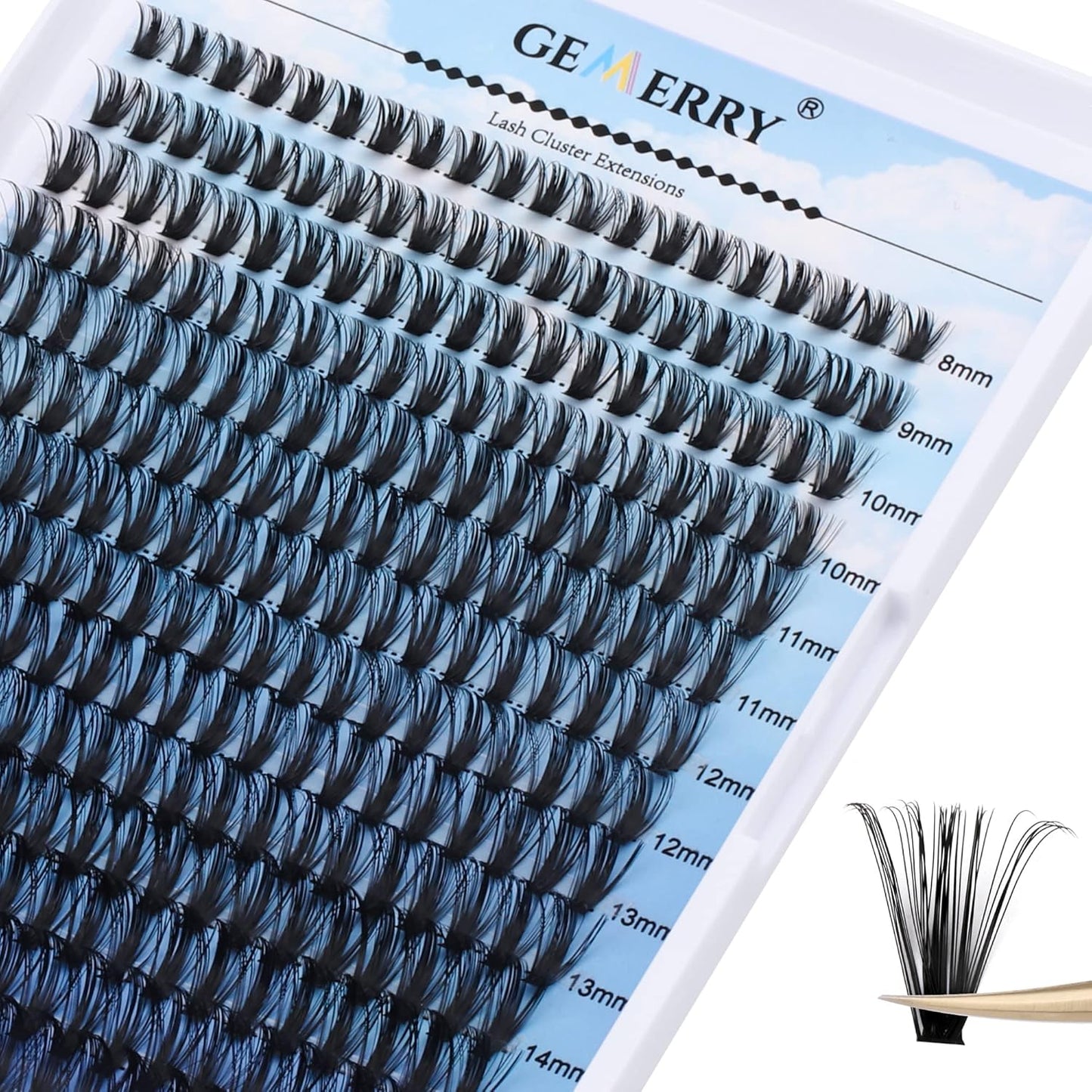 Individual Lashes 280pcs Large Tray Lash Clusters 0.07mm 50P C Curl Mix 8-16mm Eyelash Clusters Soft&Lightweight Cluster Lashes Mink Individual Lashes Cluster Mixed Tray Lash Extension Clusters
