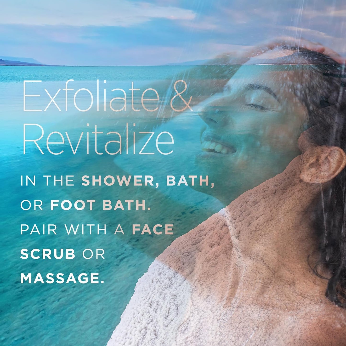 Minera Fine Grain Dead Sea Salt for Bath & Soaking – 2 lbs, Fast-Dissolving, 100% Pure & Natural, Unscented, Skin-Nourishing Sea Salt