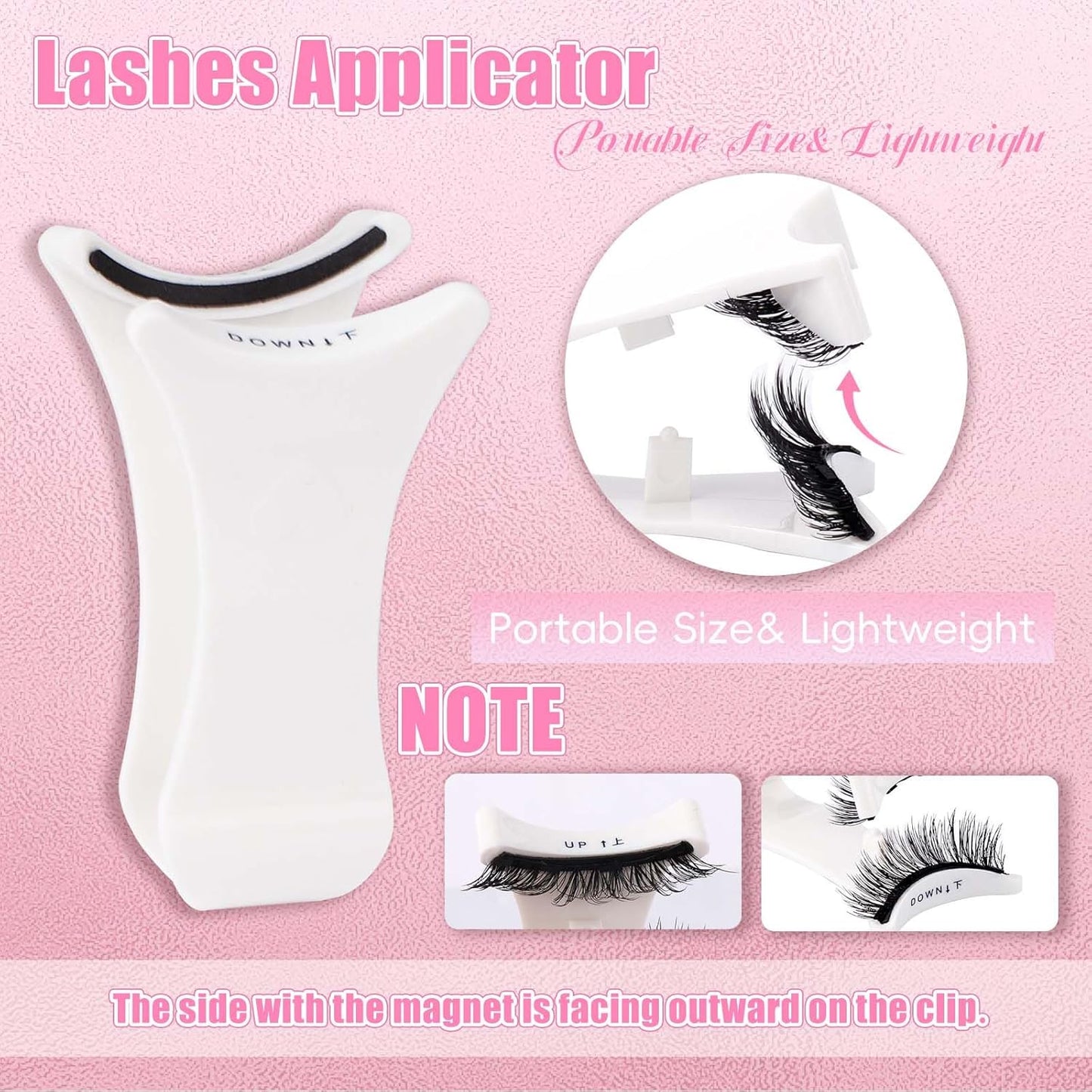 FADLASH Magnetic Eyelashes with Applicator 2 Pairs Reusable Waterproof Cat Eye Magnetic Lashes Natural Look Easy to Wear and Remove, Black (Y1+Y3)