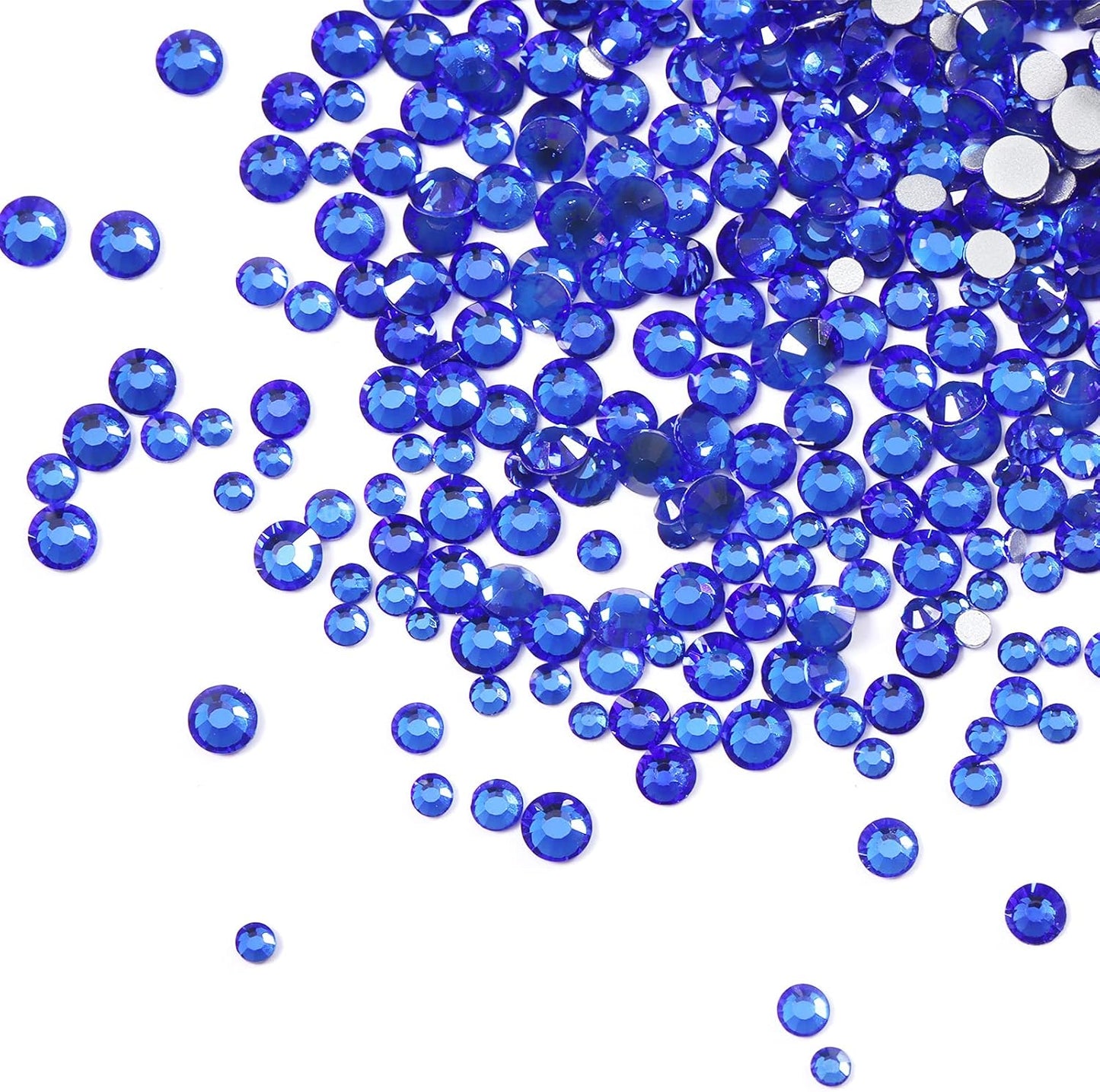 3456pcs Flatback Rhinestones Glass Charms Diamantes Gems Stones for Nail Art 6 Size ss4~ss12 Sapphire