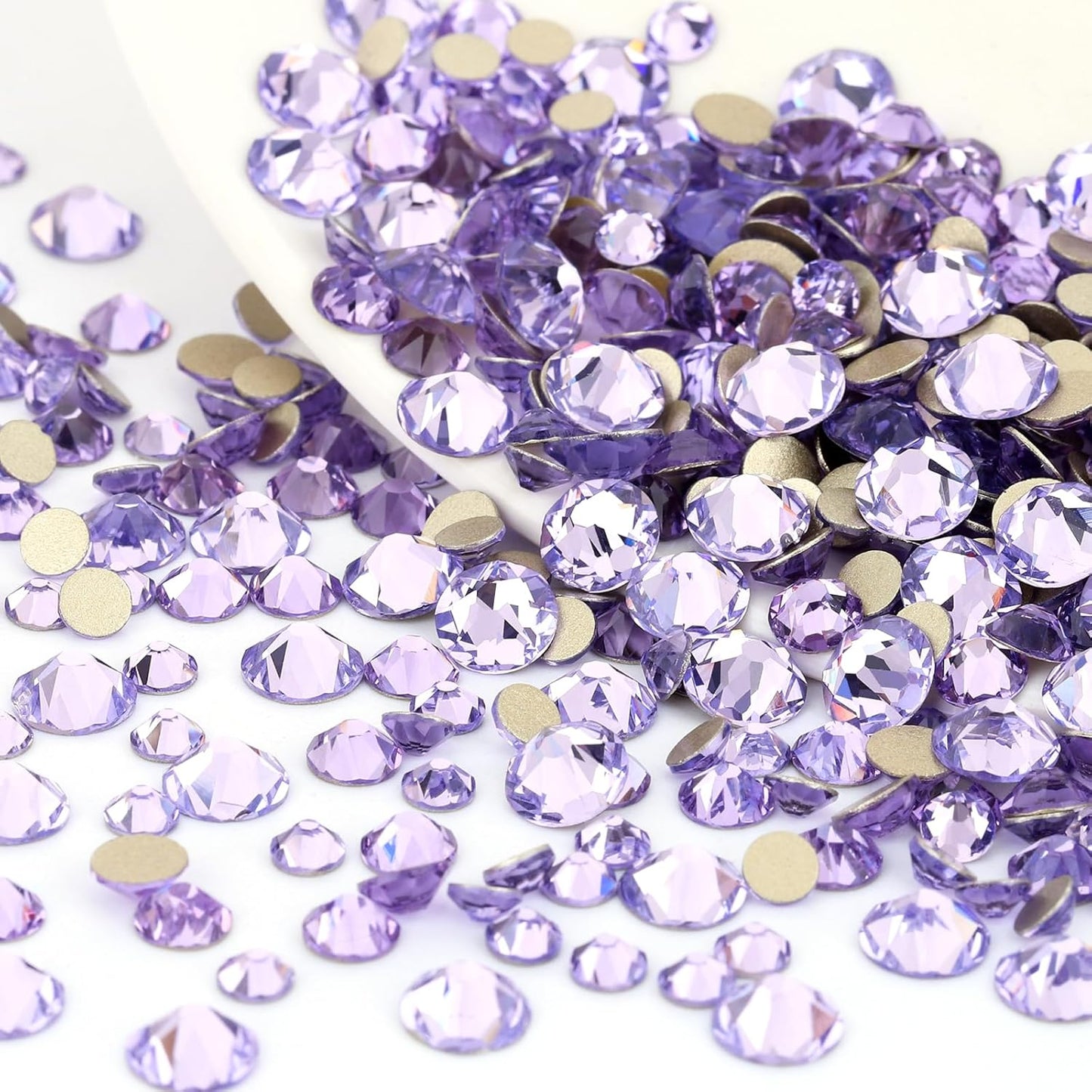 Novani Crystal Amethyst Rhinestones 1440pcs Flat Back Round Rhinestone Style 2088 Sparkly Crystal Gemstones for Nail Art and Crafting SS16,3.8-4.0mm