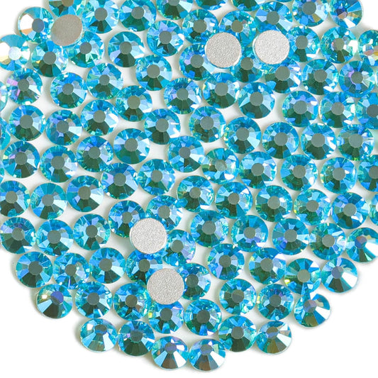 BEADSLAND Flat Back Crystal Rhinestones Round Gems,Aquamarine AB,3.8-4.0mm, SS16/1440pcs