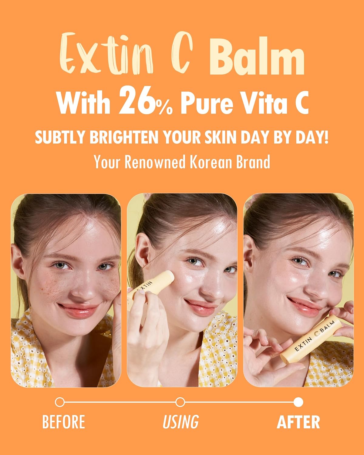 KAHI Extin C Balm - Vitamin C Infused Moisturizer Stick | Starter & Finishing Balm for Skin Brightening & Fine Lines (0.32 oz)