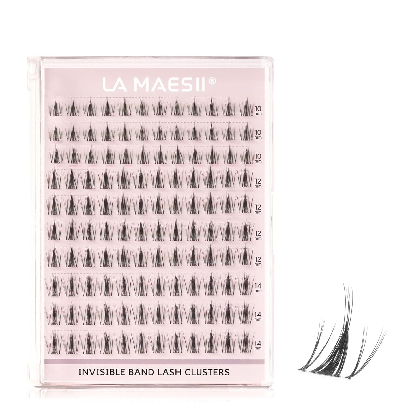 110Pcs Clear Band Lash Clusters 10-14mm Natural Look Cluster Eyelashes C Curl Resuable Invisible Band Individual Cluster Lashes(122)