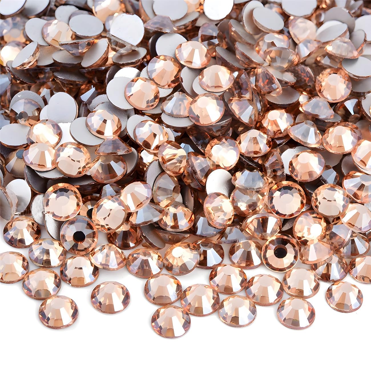Flatback Rhinestones Round Gems for Nails Art and Crafts 2000Pcs SS16 4mm Glitter Crystals Stone DIY Bags Clothes Shoes (Champagne)