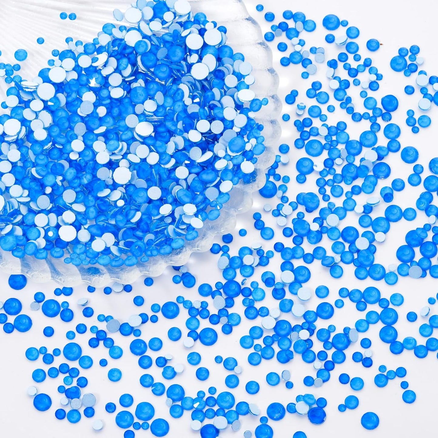 Neon Blue Flatback Rhinestones, Glass Rhinestones for Nail Art and Craft, Glue Fix, Loose Crystal Gemstones(Neon Blue, SS20, 1440pcs, 4.6-4.8mm)
