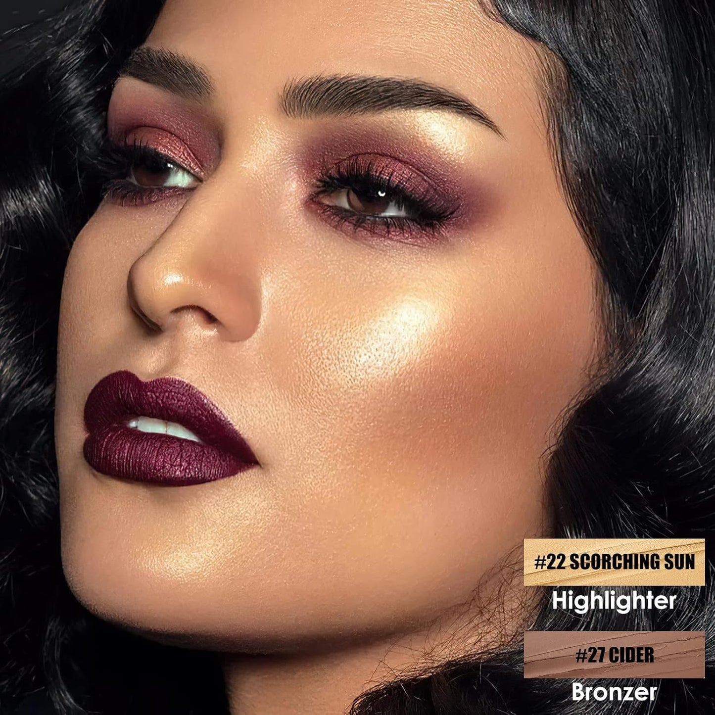 FOCALLURE 2 Pcs Mineral Cream Contour Stick,Moisturize Highlighter and Bronzer Pen,Non Stick Face Brightens & Shades Pencil,Long Lasting & Smooth Gliding Face Illuminator Makeup,Medium-warm