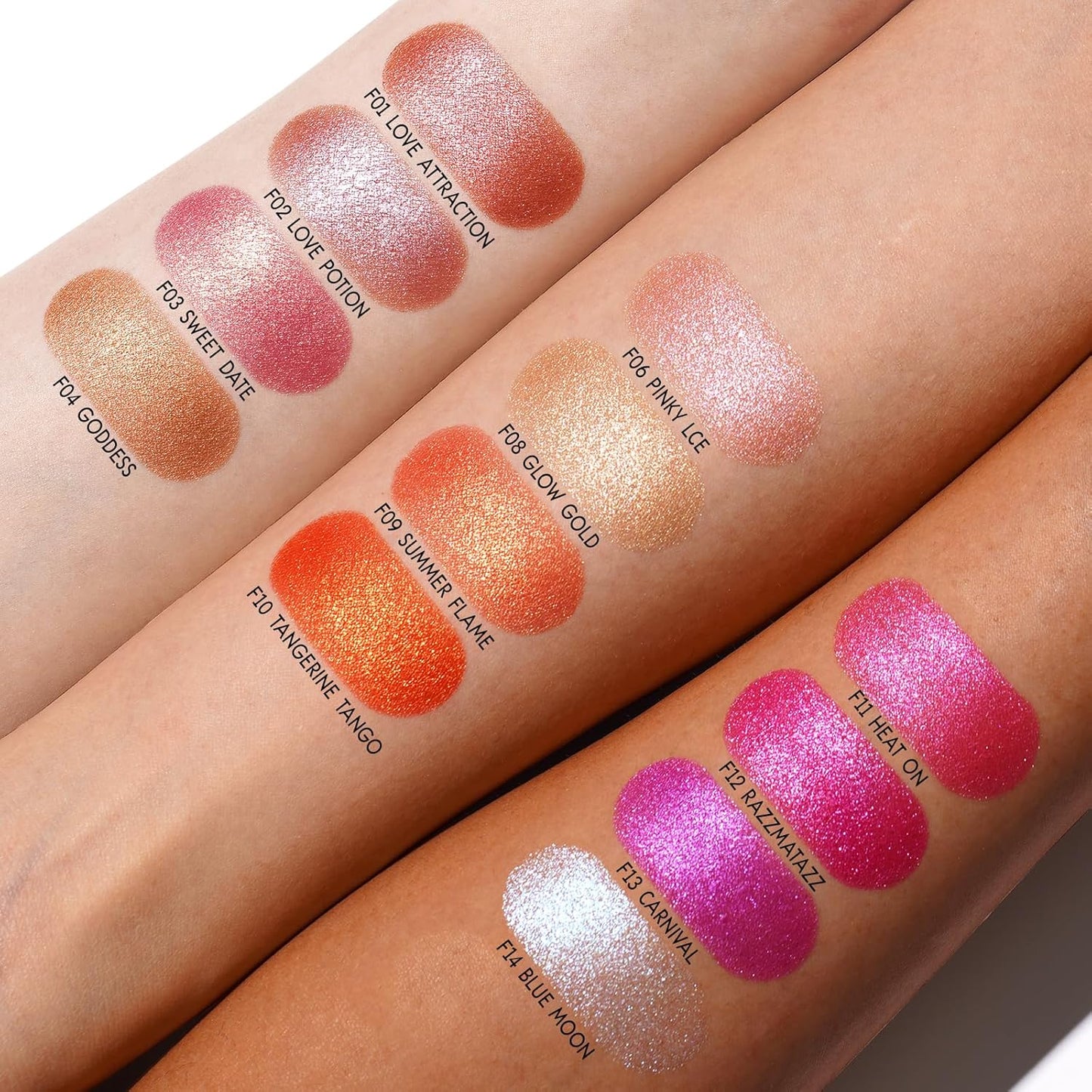 Oulac Orange Luminisers Powdery Blusher for Cheeks Face Glow,Brighten Skin As Highlighter Makeup, Shimmer Blusher,Buildable and Vegan Cosmetics,4.8g F09 Summer Flame