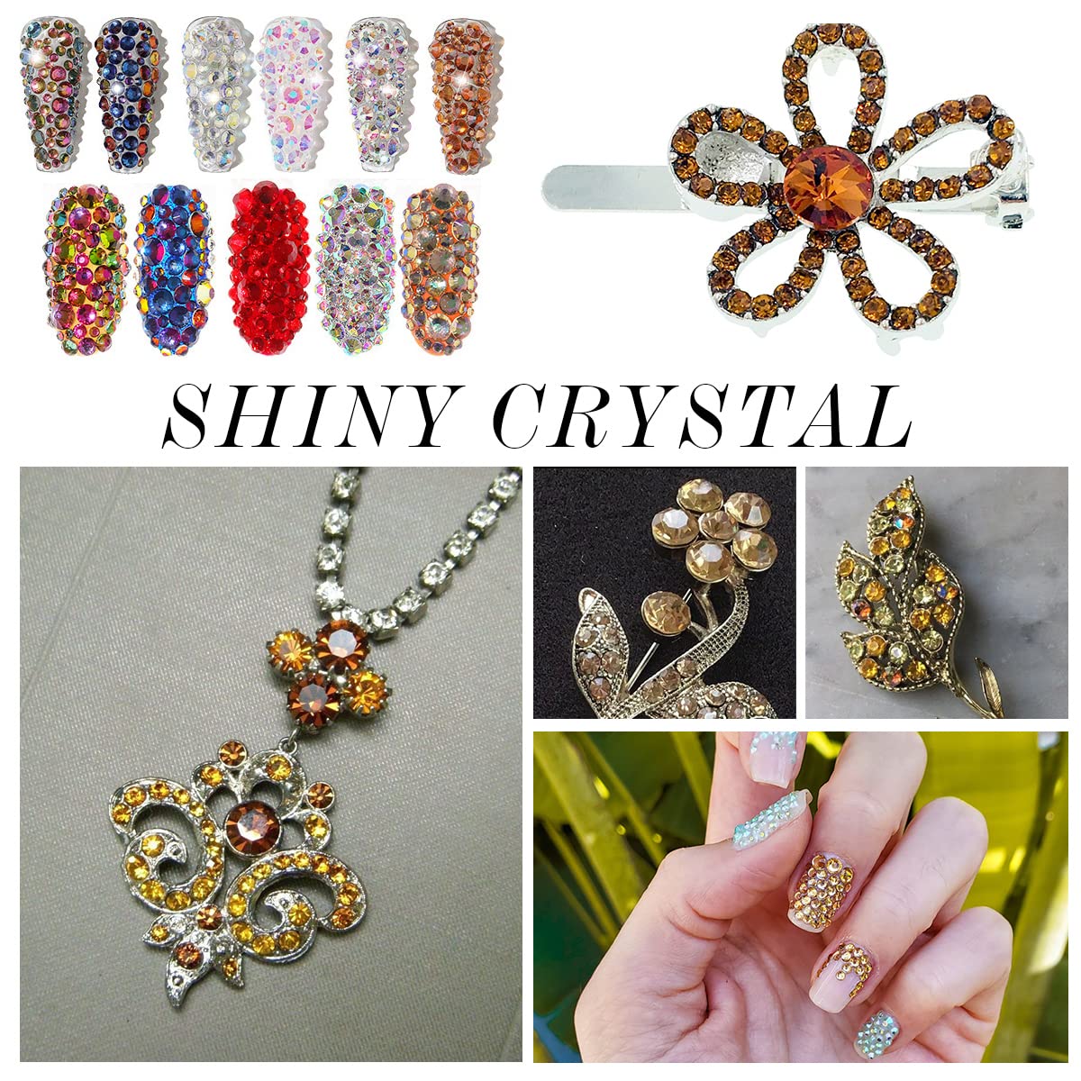 288Pcs Topaz Crystal Rhinestones,Glass Flatback Rhinestones Gemstones for Nail Face Makeup Art Crafts Clothes Decoration -(SS30,6.5mm,Topaz)