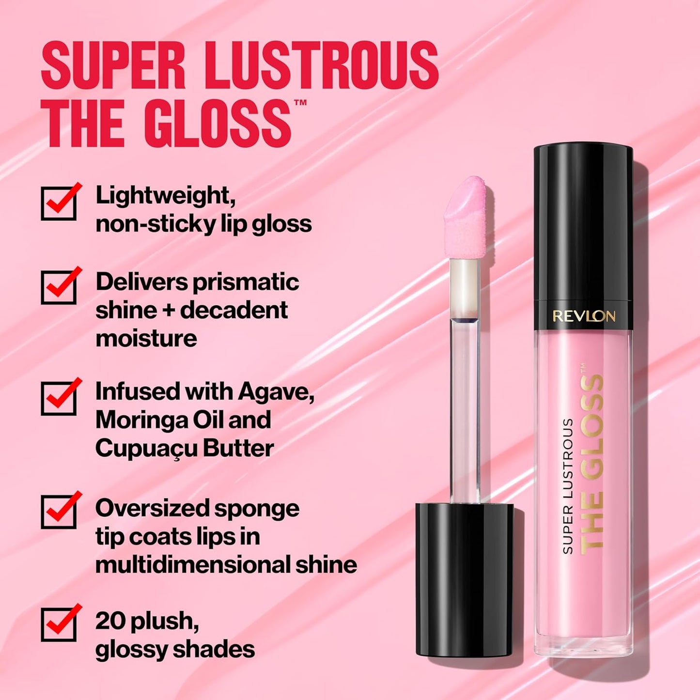 Revlon Super Lustrous Lip Gloss, Non-Sticky, Hydrating, High Shine Finish, 247 Desert Spice, 0.13 oz
