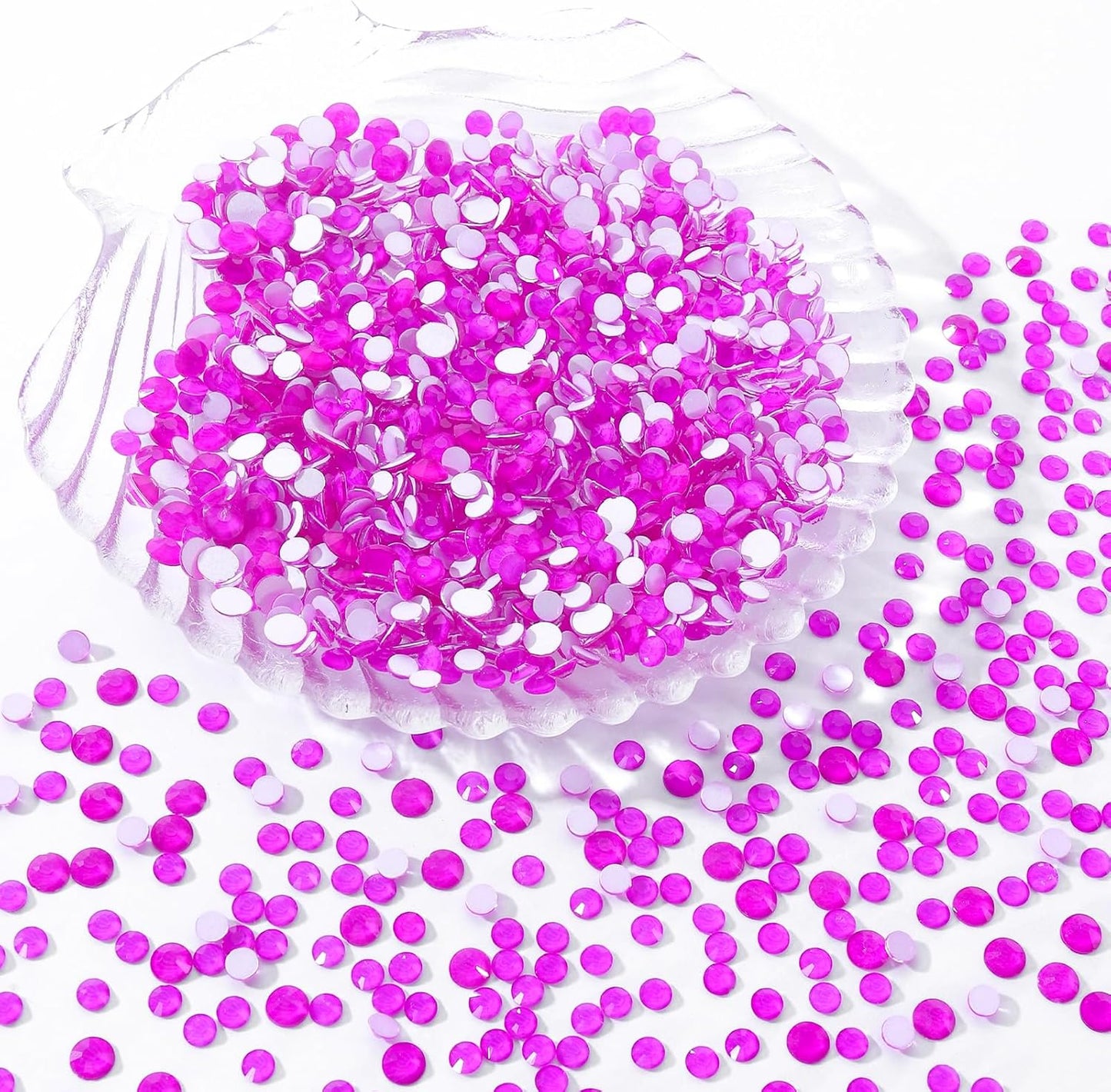 Neon Purple Flatback Rhinestones, Glass Rhinestones for Nail Art and Craft, Glue Fix, Loose Crystal Gemstones(Neon Purple, SS30, 288pcs, 6.4-6.6mm)