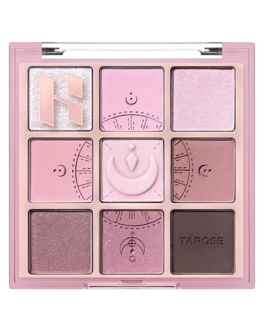 HOLIKA HOLIKA My Fave Mood 09 Taro Reader - 9 Colors Eye Palette - Pink & Purple Shades, Ideal for Cool-Tone Skin - Matte Shimmer Eyeshadow Kit - Multipurpose for Blusher - Flawless Finish, Soft