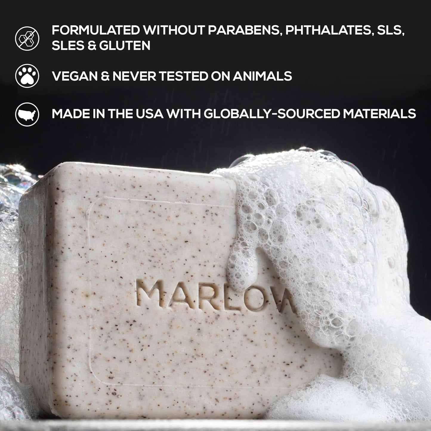 MARLOWE. No. 102 Men's Body Scrub Soap 7oz (Variety Trio) Best Exfoliating Body Soap Bars for Men, Made with Natural Ingredients, Green Tea Extract, Features 3 Amazing Scents
