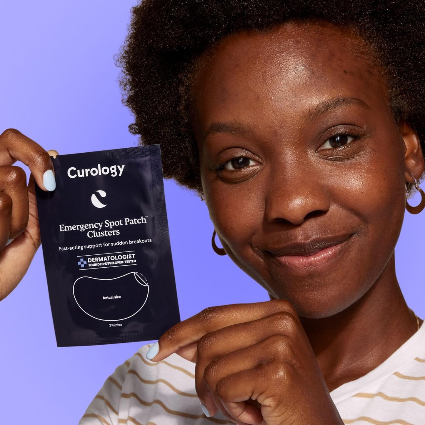 Curology Emergency Spot Patch Clusters for Breakouts, Fast Acting Large Hydrocolloid Pimple Patches for Face, Oil Absorbing, 14 Count