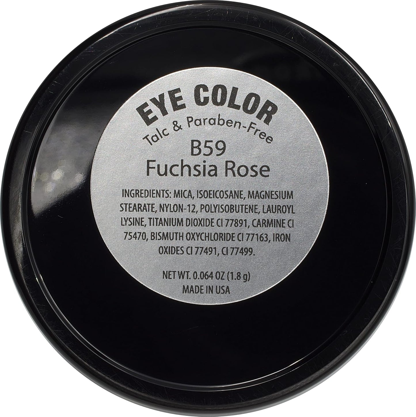 Fuchsia Rose Deep Pink Red Shimmer Opaque Pressed Powder Single Vegan Eyeshadow; Talc, Paraben & Cruelty Free