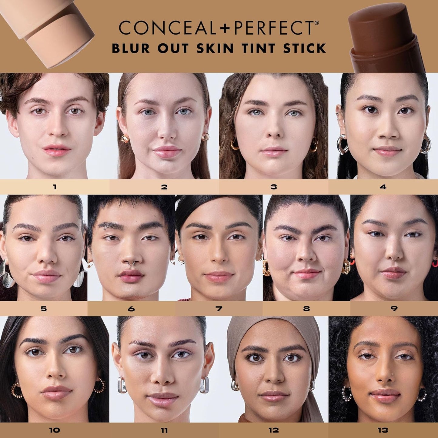 Milani Conceal + Perfect - Skin Tint Stick, Blur Out Tinted Moisturizer Makeup, Shade 017