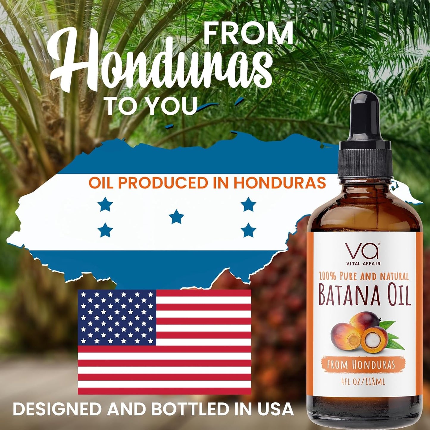 Batana Oil-Hair Growth Oil-4 Fl Oz-Glass Bottle-Cold Pressed-100% Raw-Dr Sebi Recommended-Essential Nutrients-For Women & Men