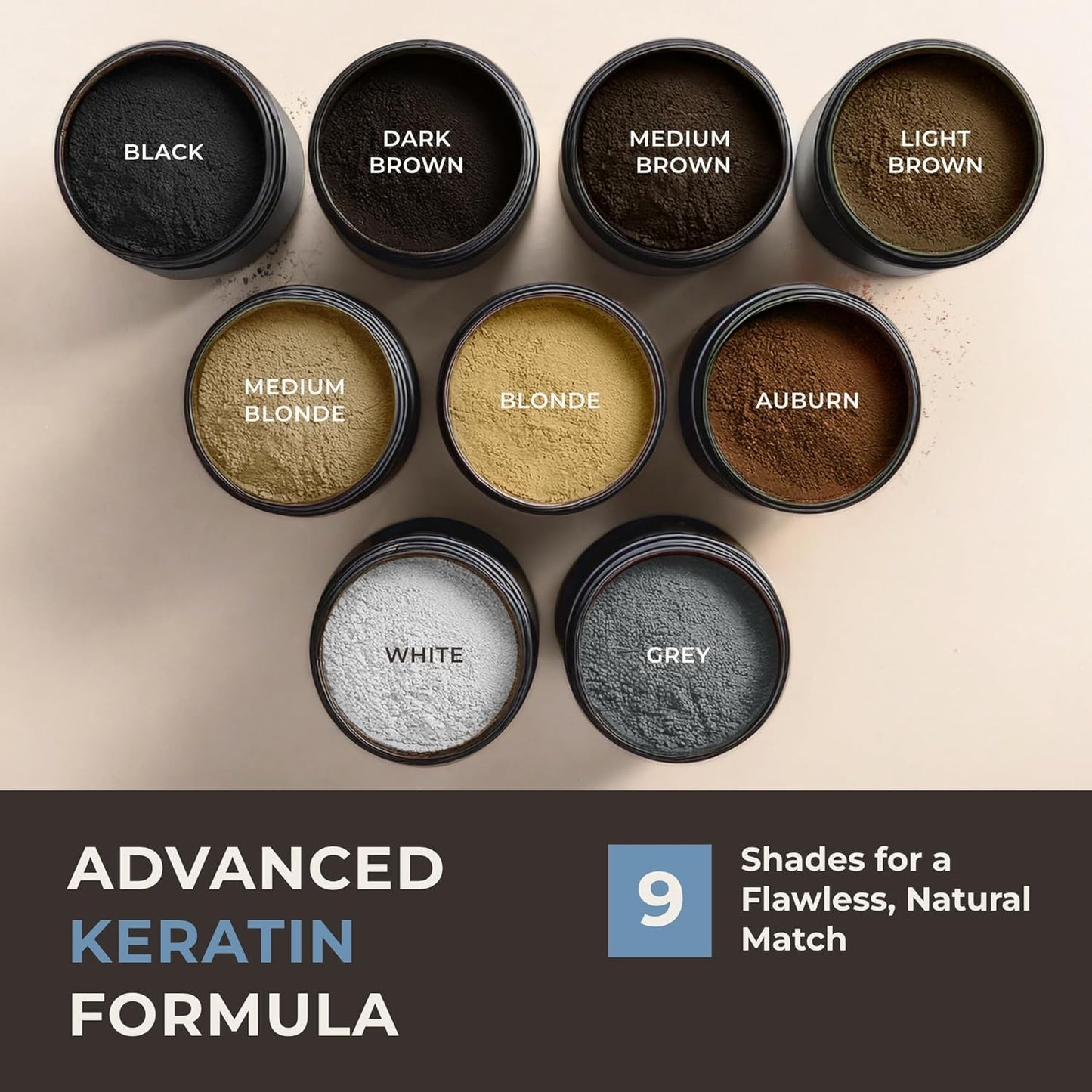 Keratin Hair Fibers for Men & Women - Fill In Fine or Thinning Hair, Instantly Thicker, Fuller Looking Hair (Dark Brown 15g)