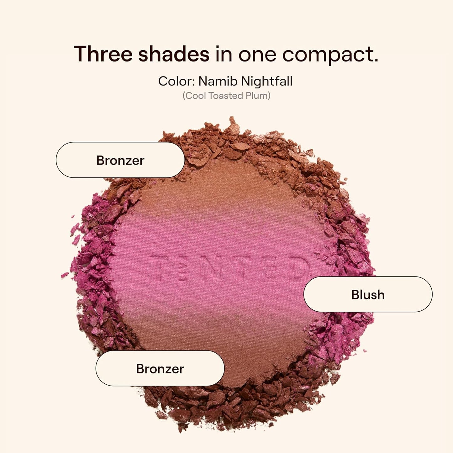 Live Tinted Huebeam Gradient Blushing Bronzer - Lightweight, Highly-Pigmented, Buildable & Blendable - Sunkissed, Glowy, Even Toned Skin Face Blush and Bronzer - Namib Nightfall