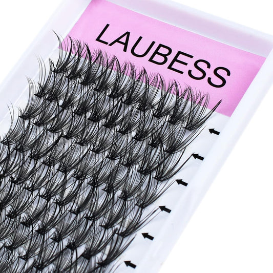 Eyelash Clusters LAUBESS Lash Clusters Individual Lashes Cluster Eyelash Extensions DIY at Home Waterproof Cluster Lashes (30D-D-14)
