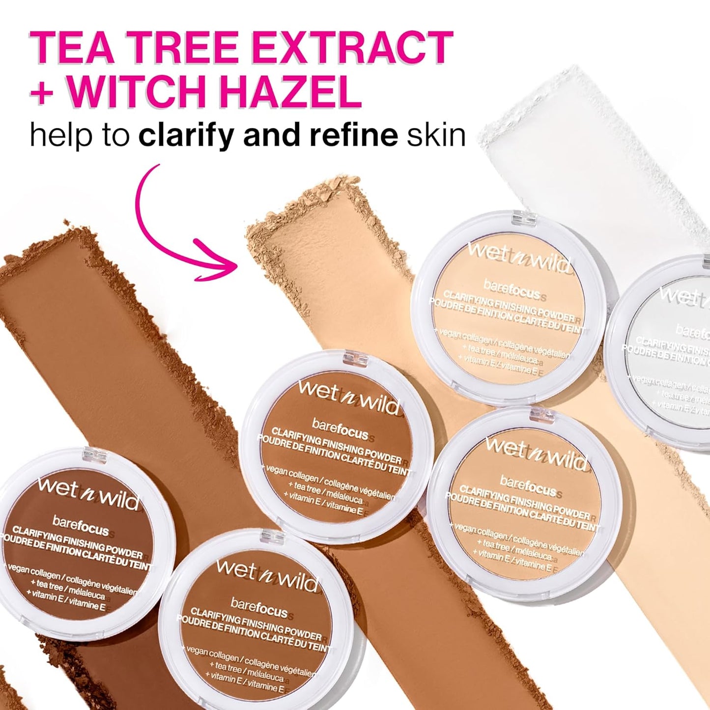 wet n wild Bare Focus Clarifying Finishing Powder | Matte | Pressed Setting Powder Fair-Light (Pack of 2)