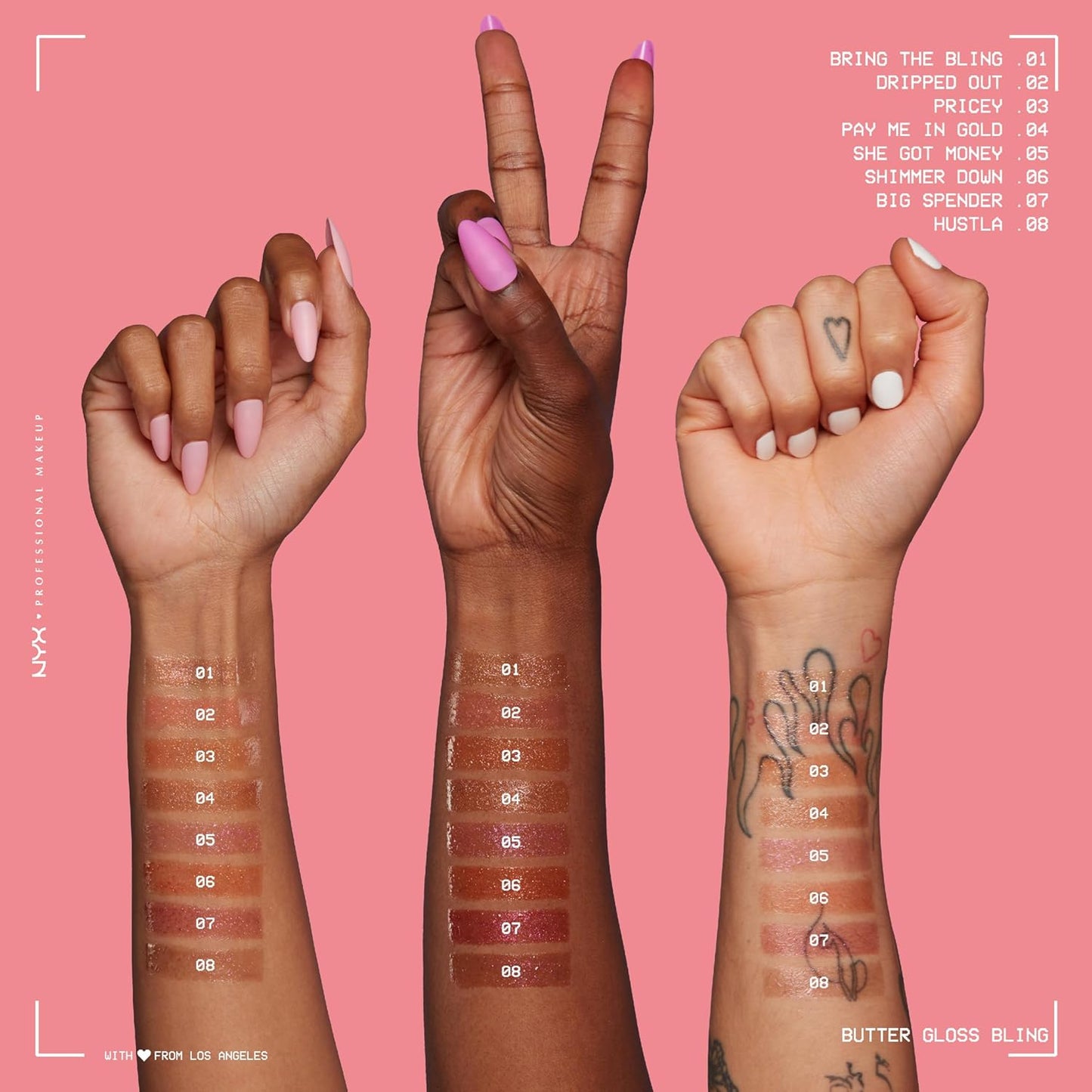 NYX PROFESSIONAL MAKEUP Butter Gloss Bling Lip Gloss, Non Sticky and Shiny Vegan Lip Makeup - Shimmer Down