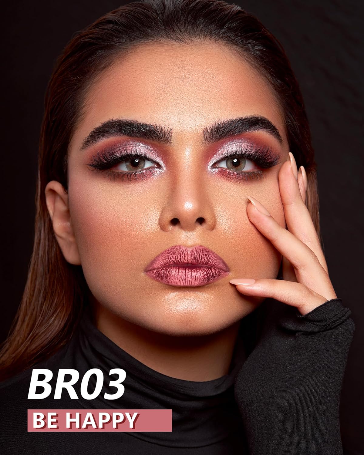 MAKI YIKA Red Lipstick for Women Metallic Lipsticks Glitter Long Lasting Lipstick No Smudge No Transfer Liquid Lip Gloss (BR03 Be Happy)