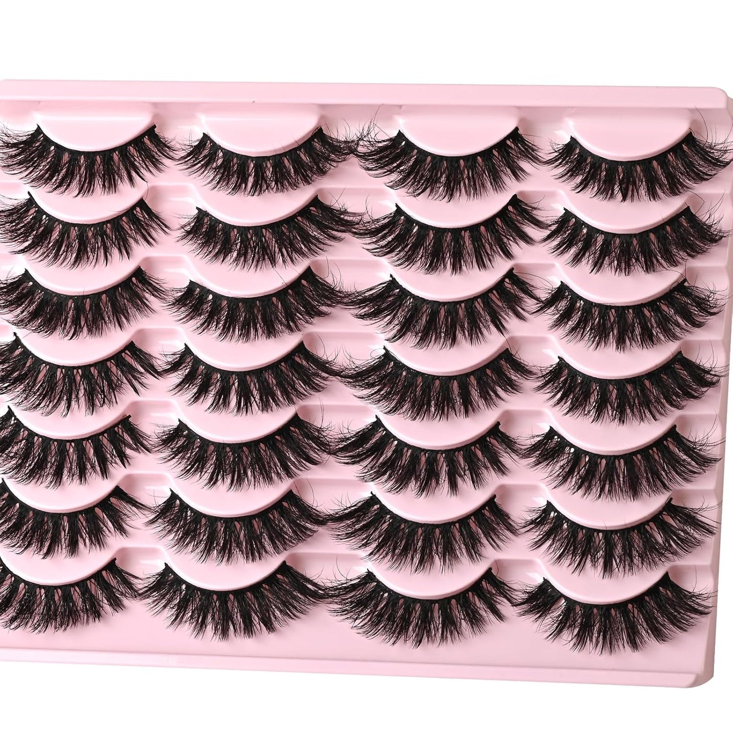 FARRED Cat Eye Lashes Fluffy False Eyelashes 14 Pairs Fake Eyelashes Natural Look Short Natural Lashes Cateye Lash Wispy Volume Eyelash Faux Mink Strip Lashes Pack for Daily Makeup (F27 | 9-17mm)
