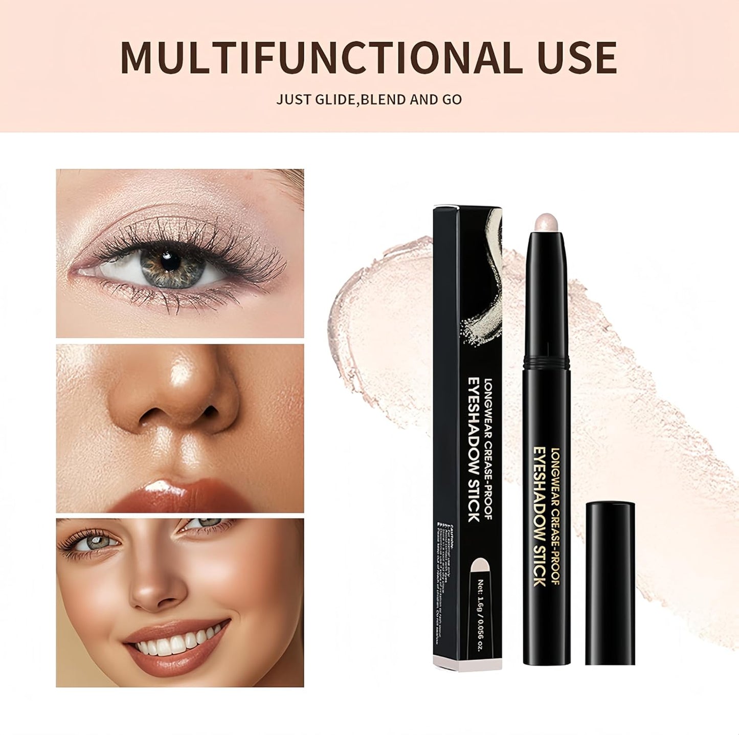 MAEPEOR 10 Colors Cream Eyeshadow Stick Silky Smooth Matte Shimmer Eyeshadow Pen Waterproof and Long Lasting Shadow Pencil for Girls and Women (Color 05)