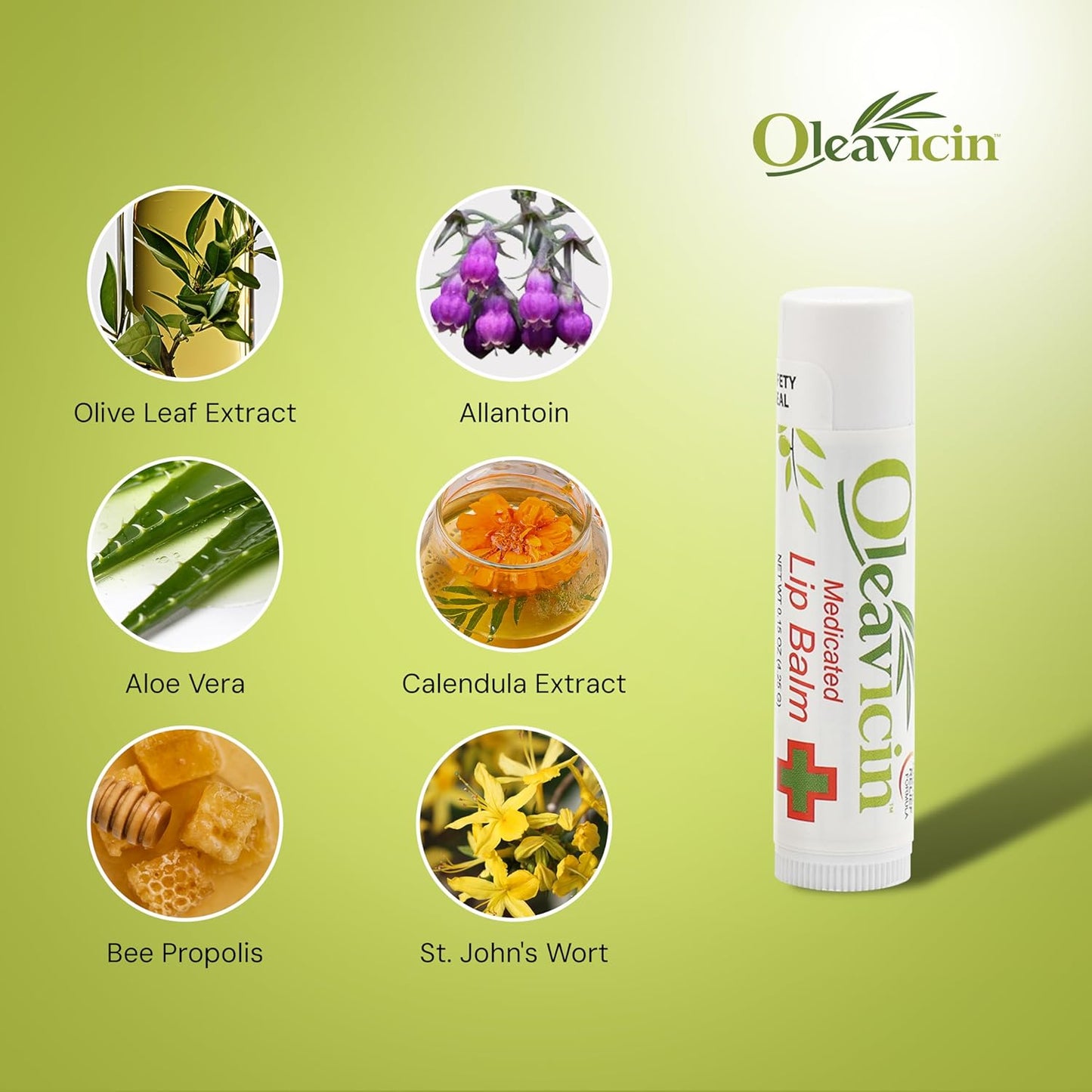 Natural Lip Balm by Oleavicin | Dry Lip Relief | Patented Moisturizing Formula for Chapped Lips | Organic Olive Leaf Extract (3)