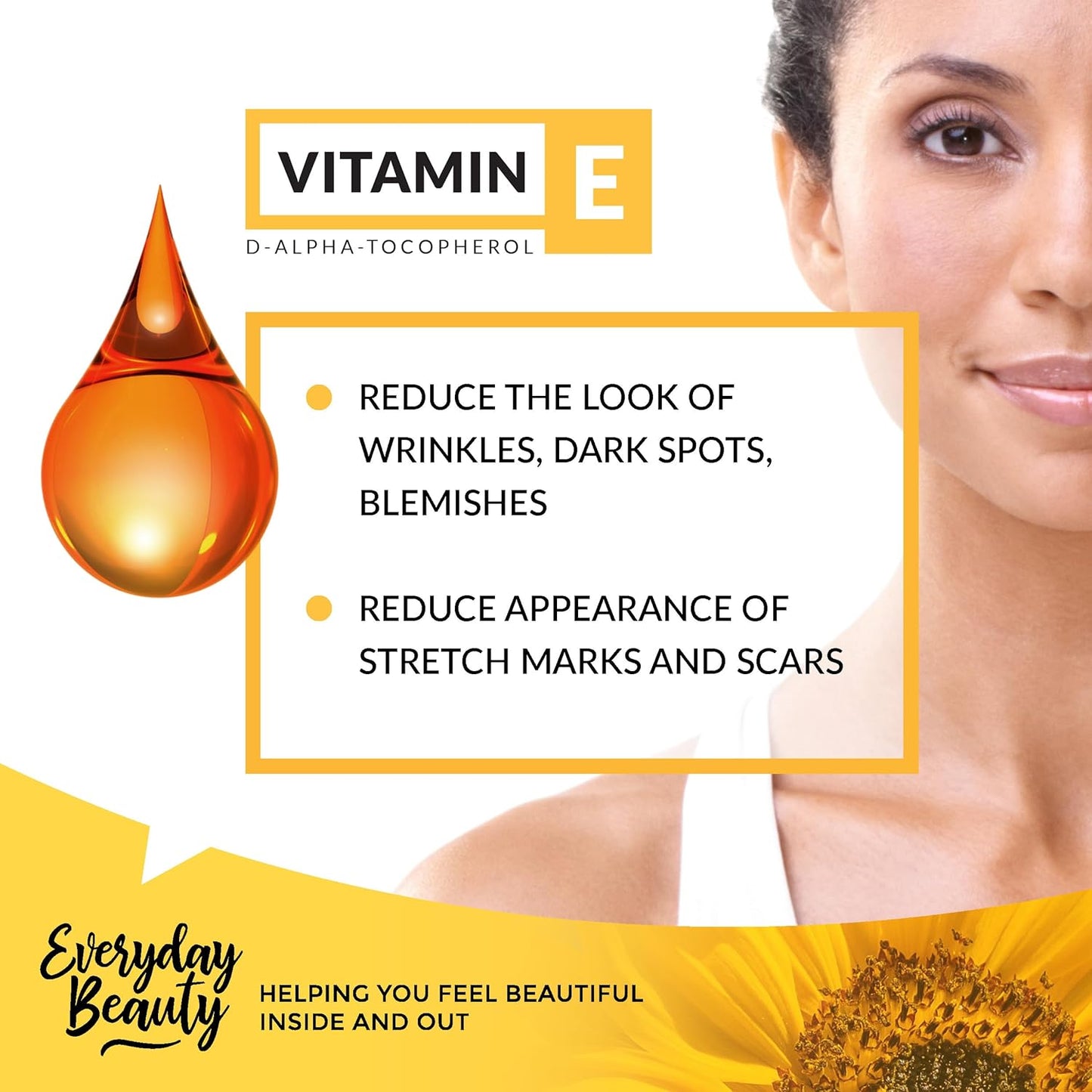 Pure Vitamin E Oil - D-Alpha Tocopherol 100% Pure & All Natural 2.02 Fl Oz Glass Bottle & Dropper 42,500 IU per oz - Thick, Amber Color, Nutty Aroma From Wheat Germ - Face Body Hair