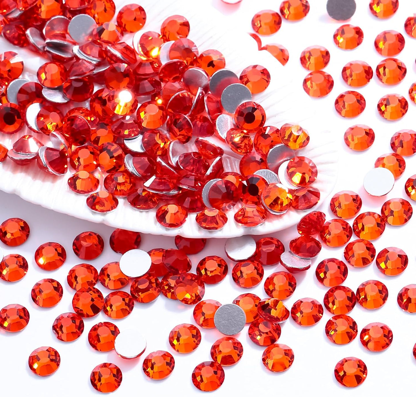 Hyacinth Flatback Rhinestones, Glass Rhinestones for Nail Art and Craft, Glue Fix, Loose Crystal Gemstones(Orange, SS16, 1440pcs, 3.8-4.0mm)