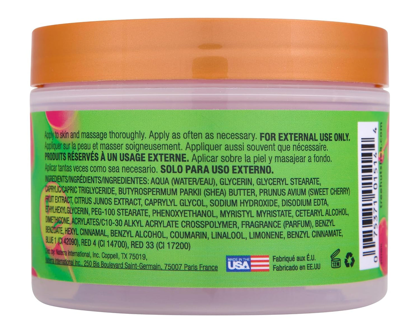 Tree Hut Cherry Rave Whipped Shea Body Butter, Long-lasting Hydration Leaves Skin Feeling Soft & Moisturized, Lightweight, Nourishing Essential Body Care, 8.4 fl oz.