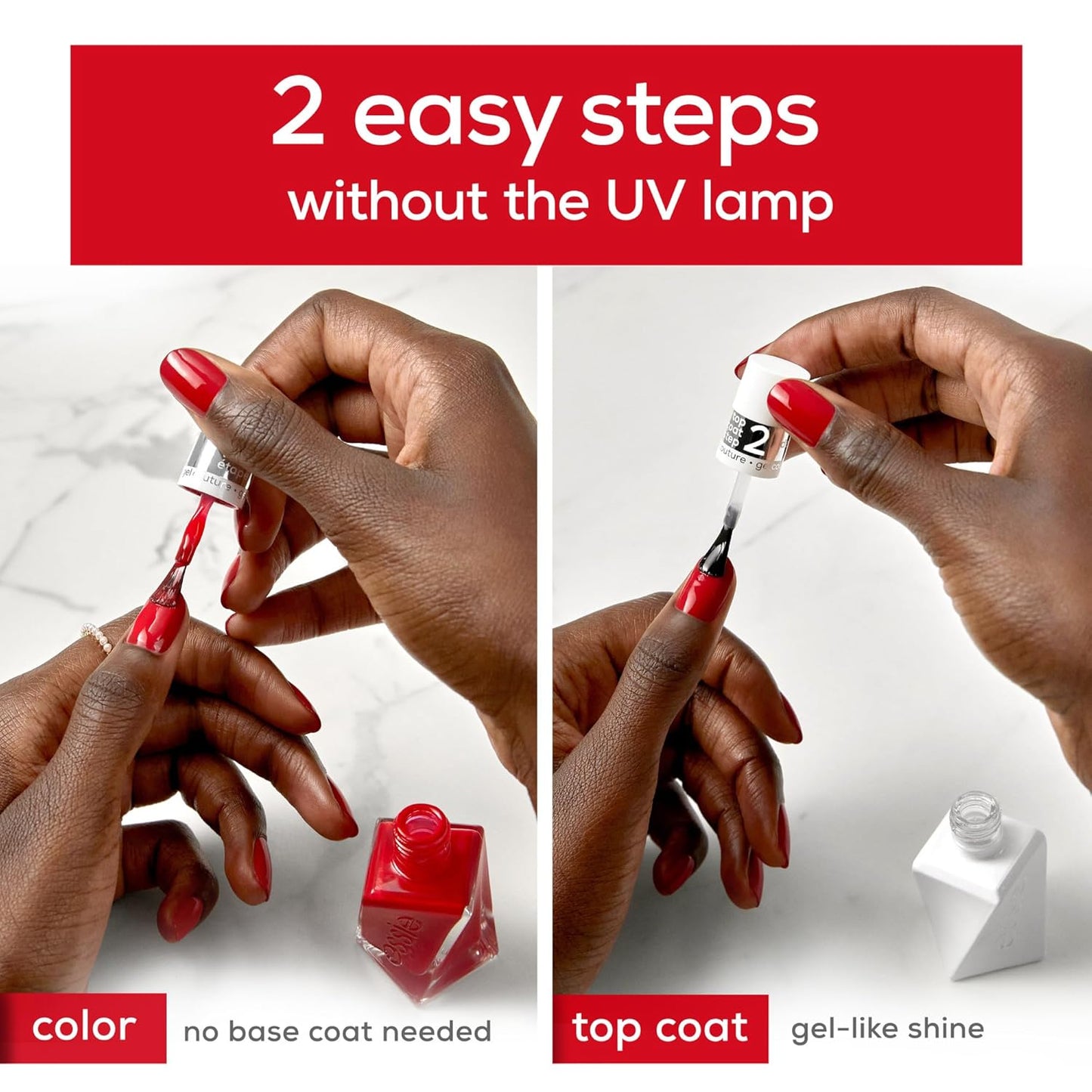 Essie Gel Couture Long-Lasting Nail Polish, Vegan, Clear, Shiny Top Coat, 0.46 fl oz