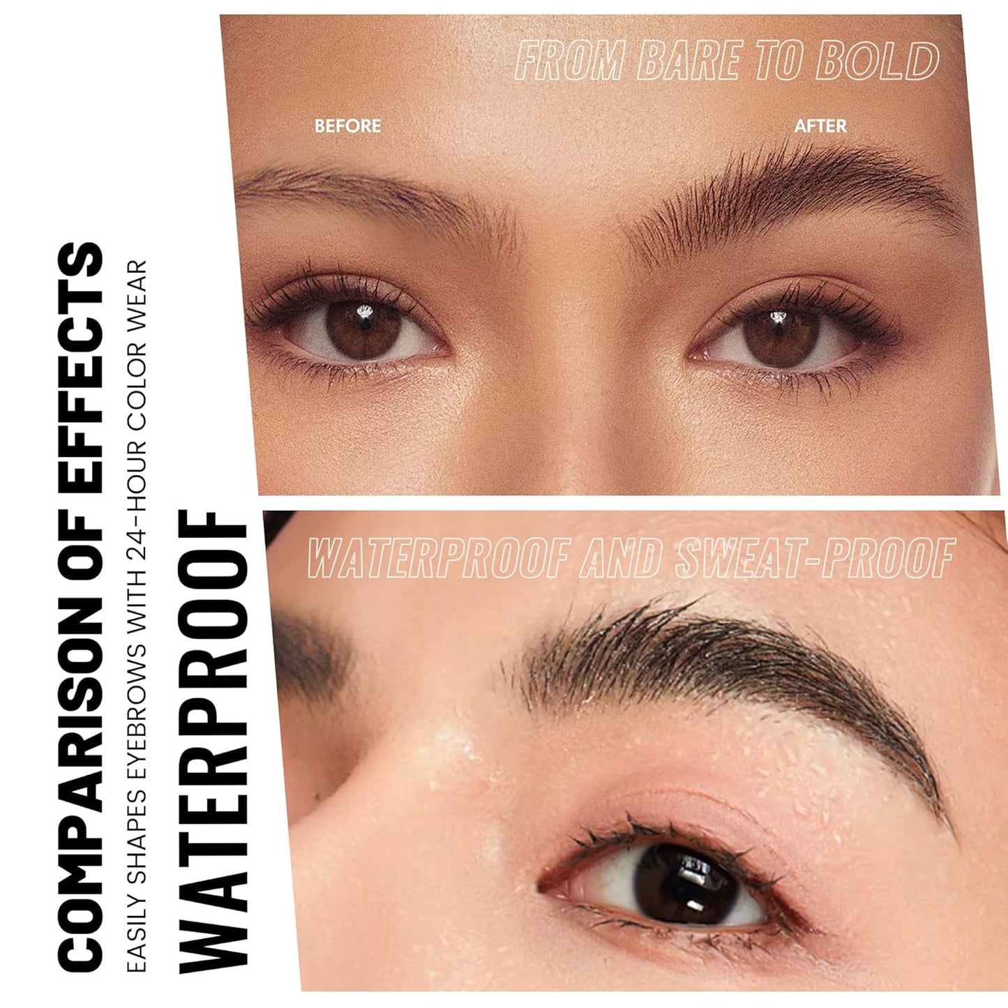 2 Pack 2 Fine Tip Eyebrow Pen, Waterproof Filling Faux Brow Makeup Pencils for Women with Precise Curved Brush-Tip to Fast Create Natural Hair-Like Brows, Last All-Day (Cool Brown)