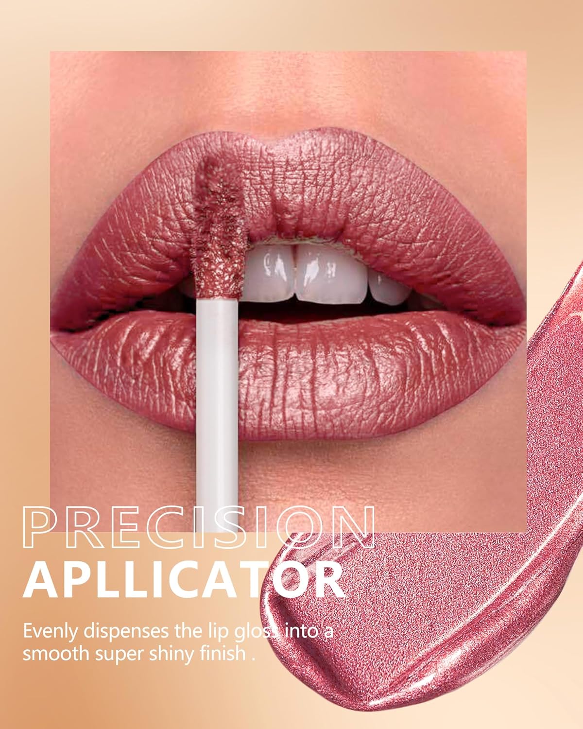 MAKI YIKA Red Lipstick for Women Metallic Lipsticks Glitter Long Lasting Lipstick No Smudge No Transfer Liquid Lip Gloss (BR03 Be Happy)