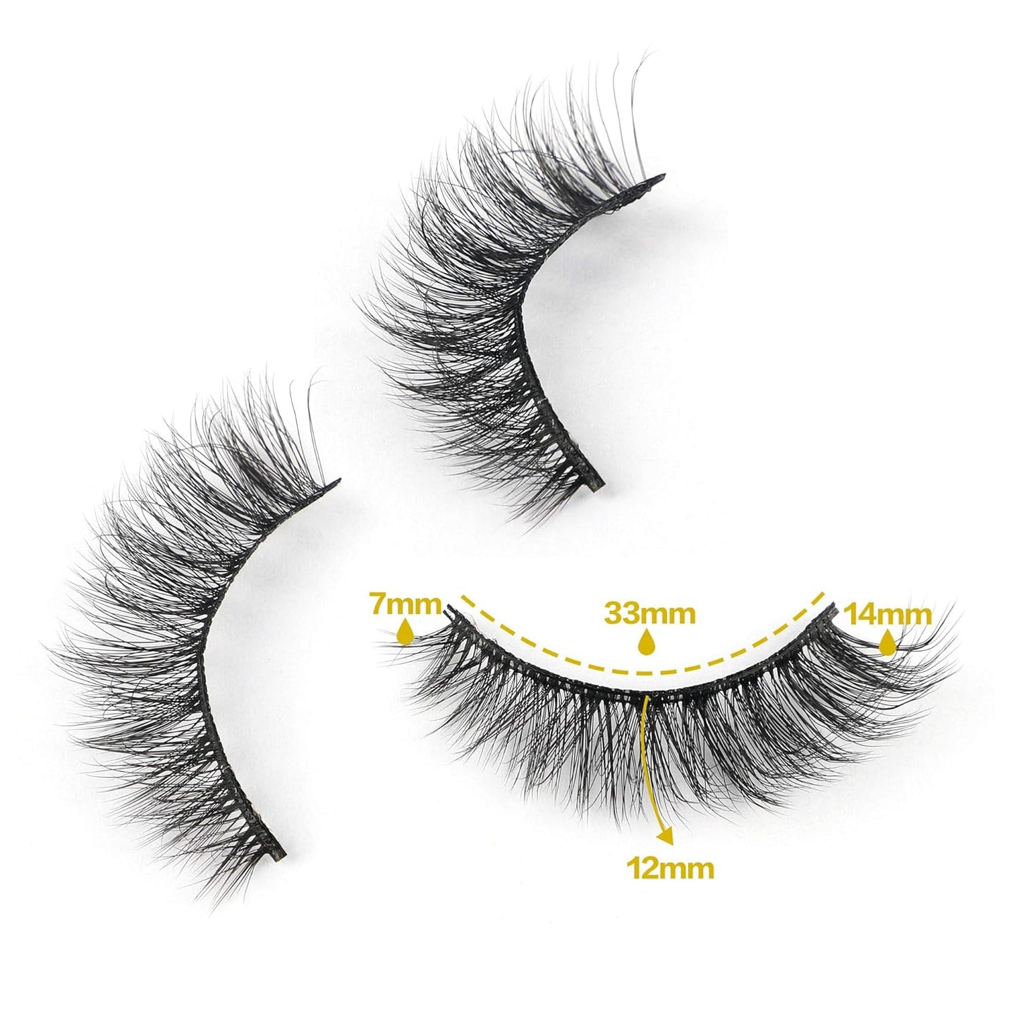 JIMIRE Fake Eyelashes Natural Look Fluffy Wispy False Lashes Cat-Eye Lashes with Thin Band Lightweight Fake Lashes 10 Pairs Pack