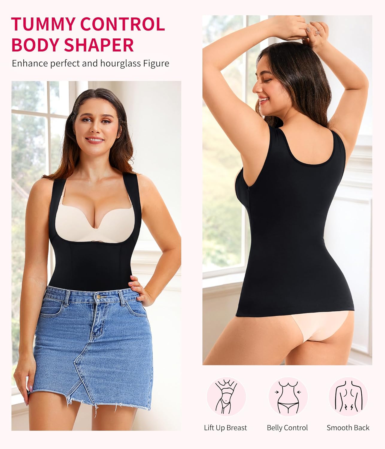 Gotoly Women's Waist Cincher Tummy Control Shapewear Compression Vest Invisible Body Shaper
