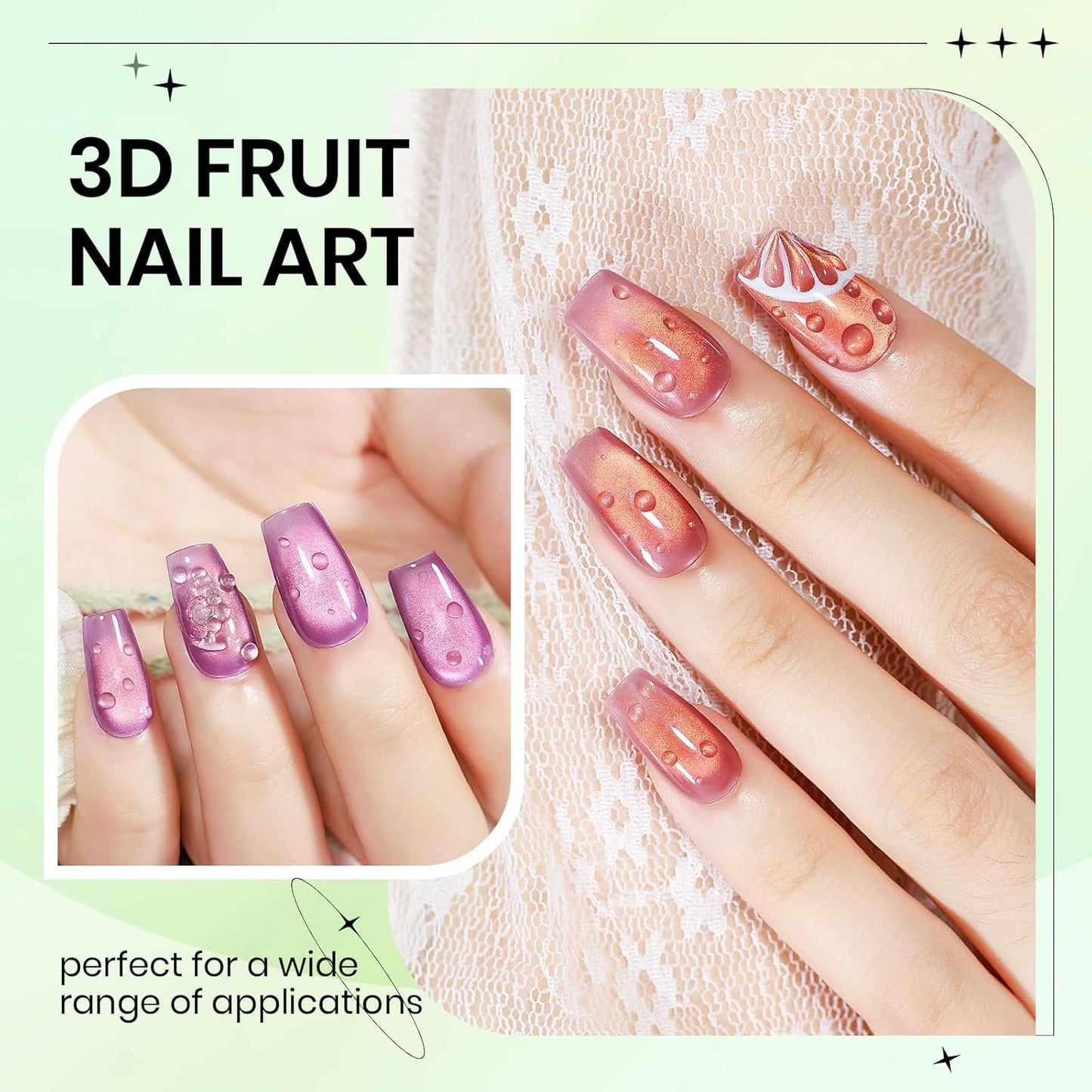 Cat Magnetic Eye Gel Nail Polish 12 Colors Shimmer Glitter Cat Eye Gel Polish Fruit Colors Cateye Manicure Gift Soak Off Lamp Salon DIY at Home(Purple Green Blue)