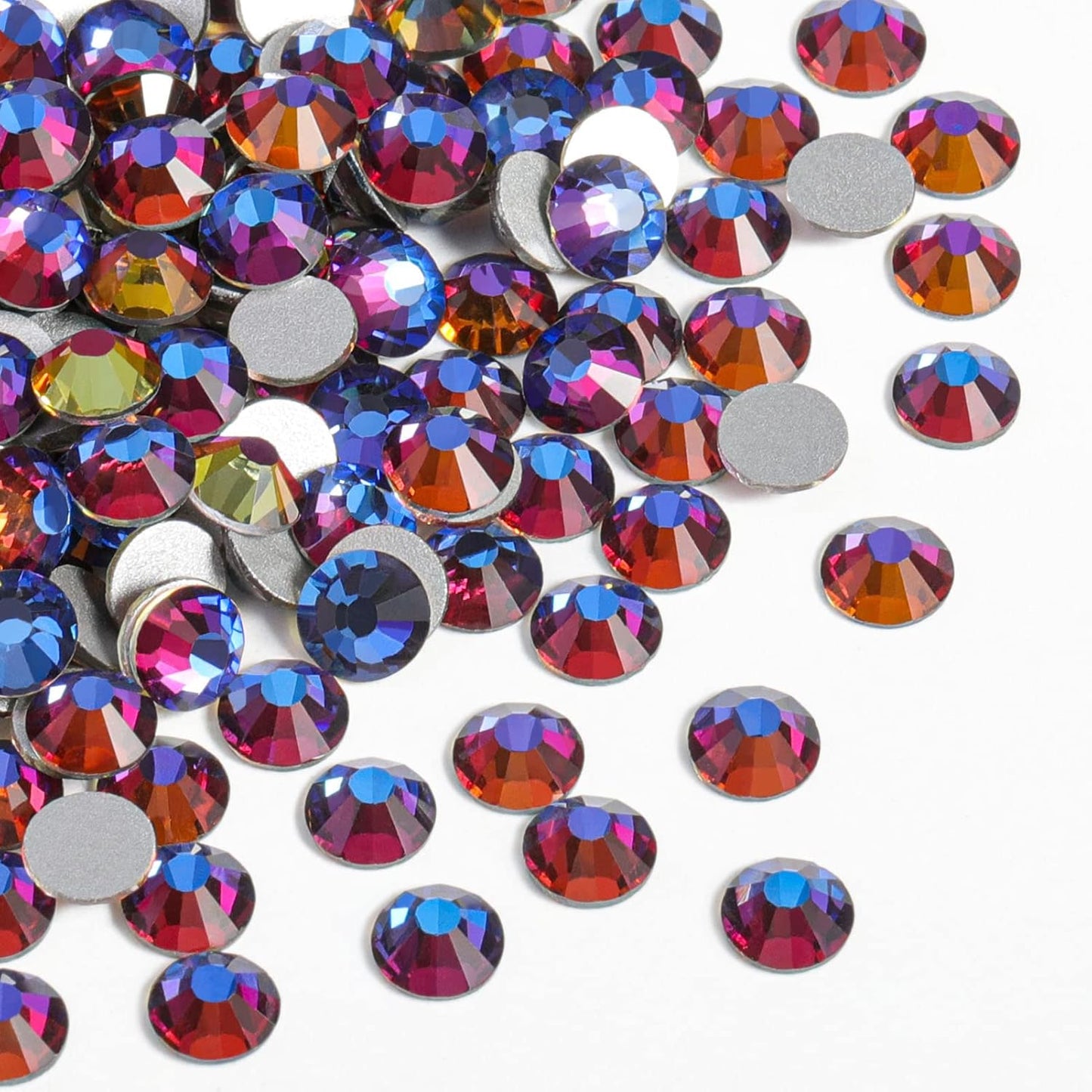 beadsland Flat Back Crystal Rhinestones Round Gems, Blue Volcano (6.4-6.6mm) SS30/288pcs)