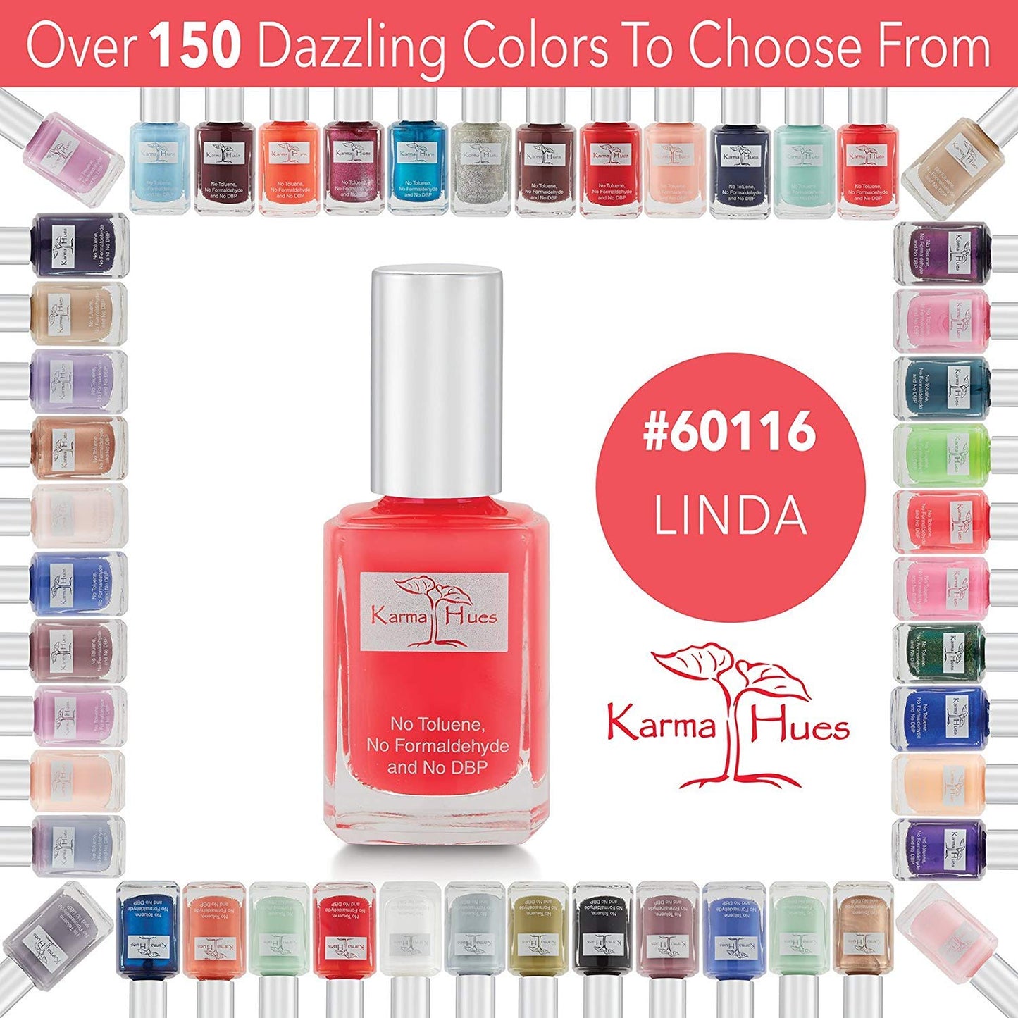 Karma Naturals Nail Polish – Non-Toxic, Vegan & Cruelty-Free (Linda, 0.43 fl oz)