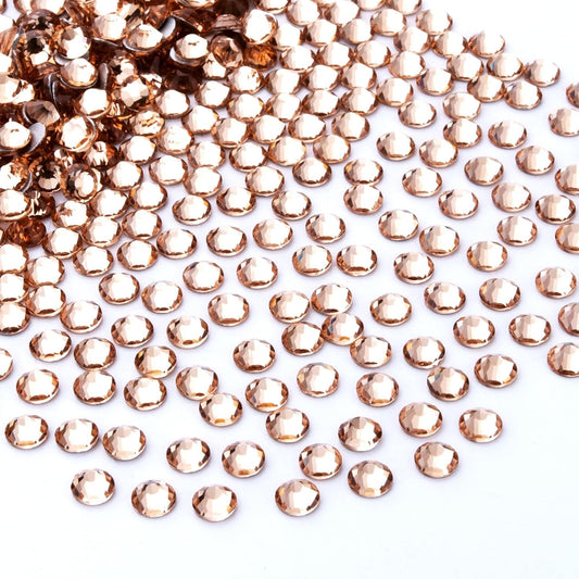 288Pcs Champagne Crystal Rhinestones,Glass Flatback Rhinestones Gemstones for Nail Face Makeup Art Crafts Clothes Decoration -(SS30,6.5mm,Champagne)