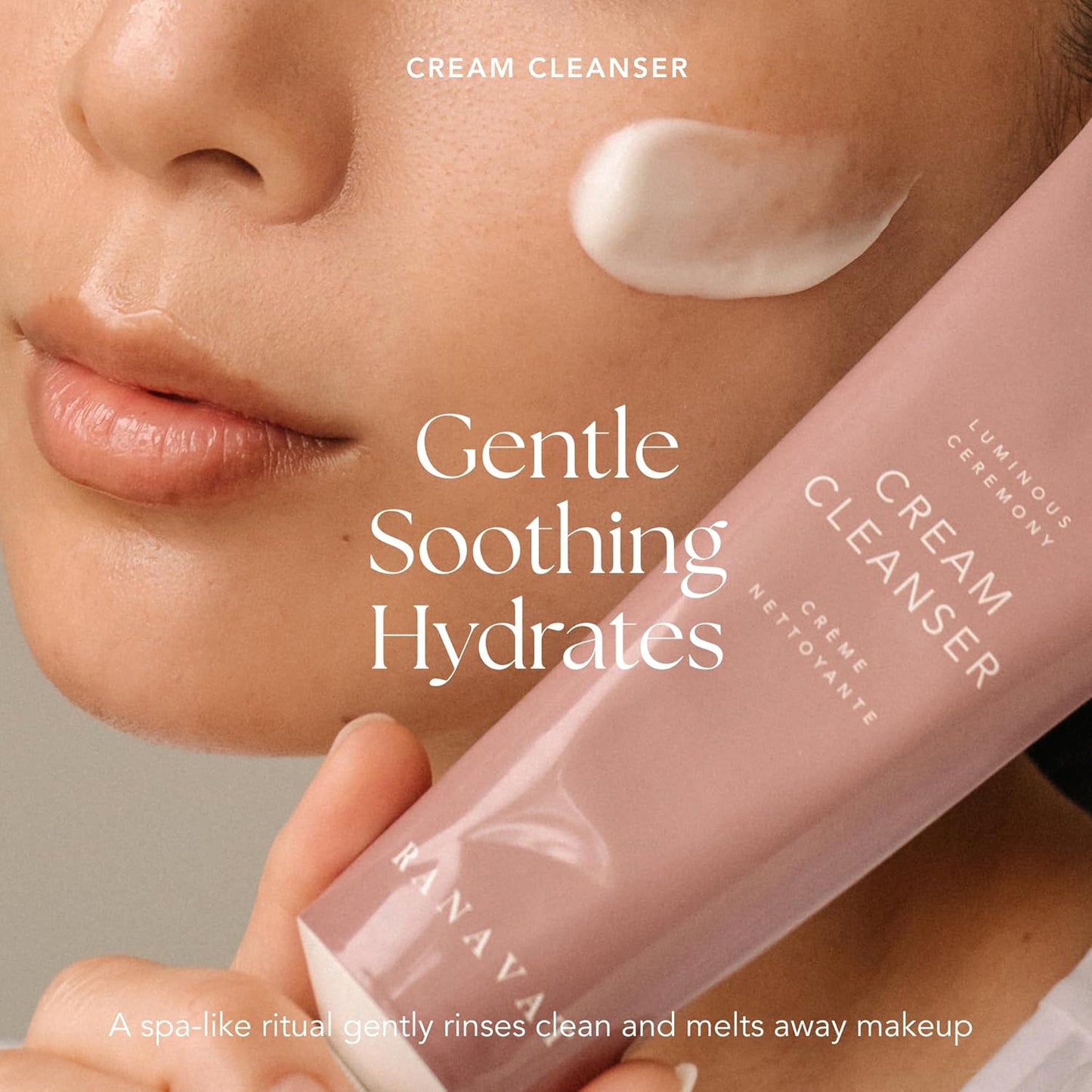 RANAVAT Cream Cleanser - Daily Facial Cleanser Doubles as Waterproof Eye Makeup Remover - Gentle Face Wash to Detoxify and Nourish (3.4 oz)