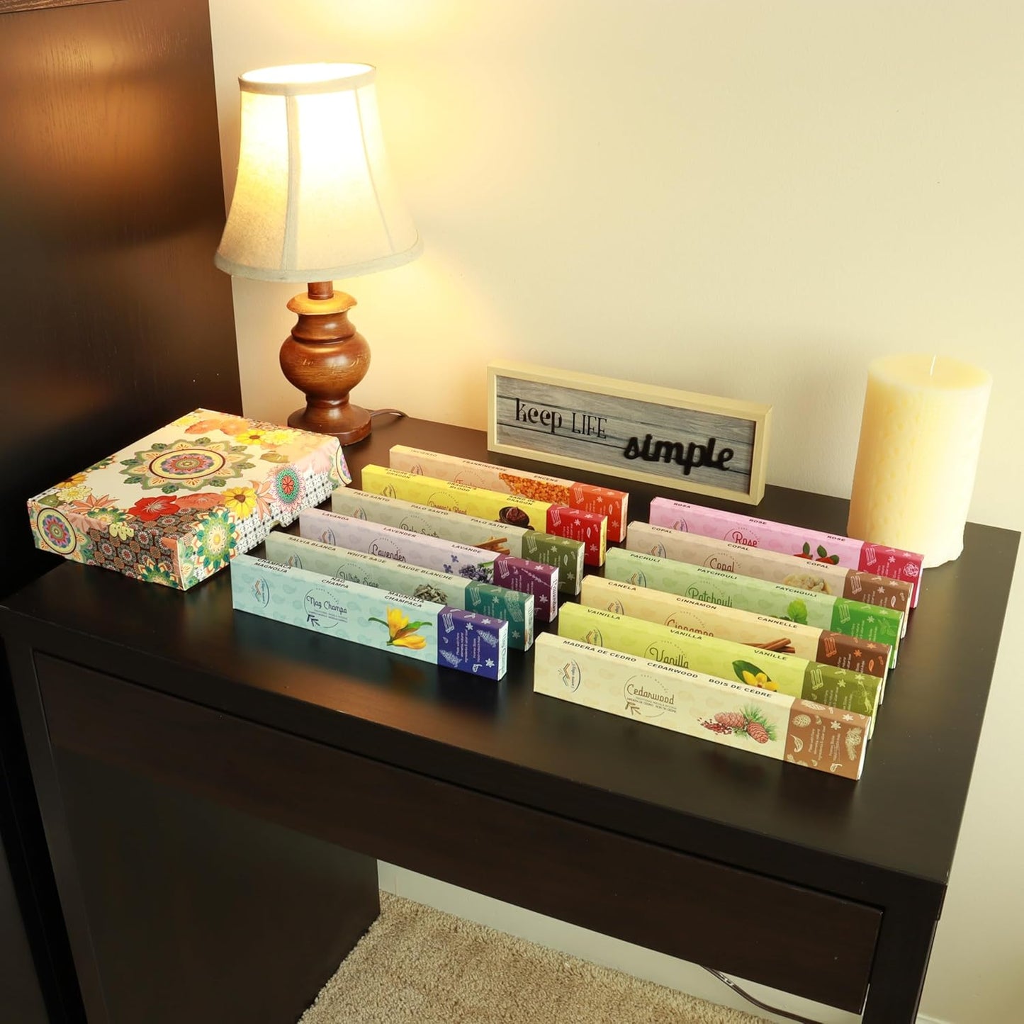 Incense Sticks Variety Pack - Traditional Hand-Rolled Masala Incense Bulk - 12 Aromas - 100 Sticks - Gift Set