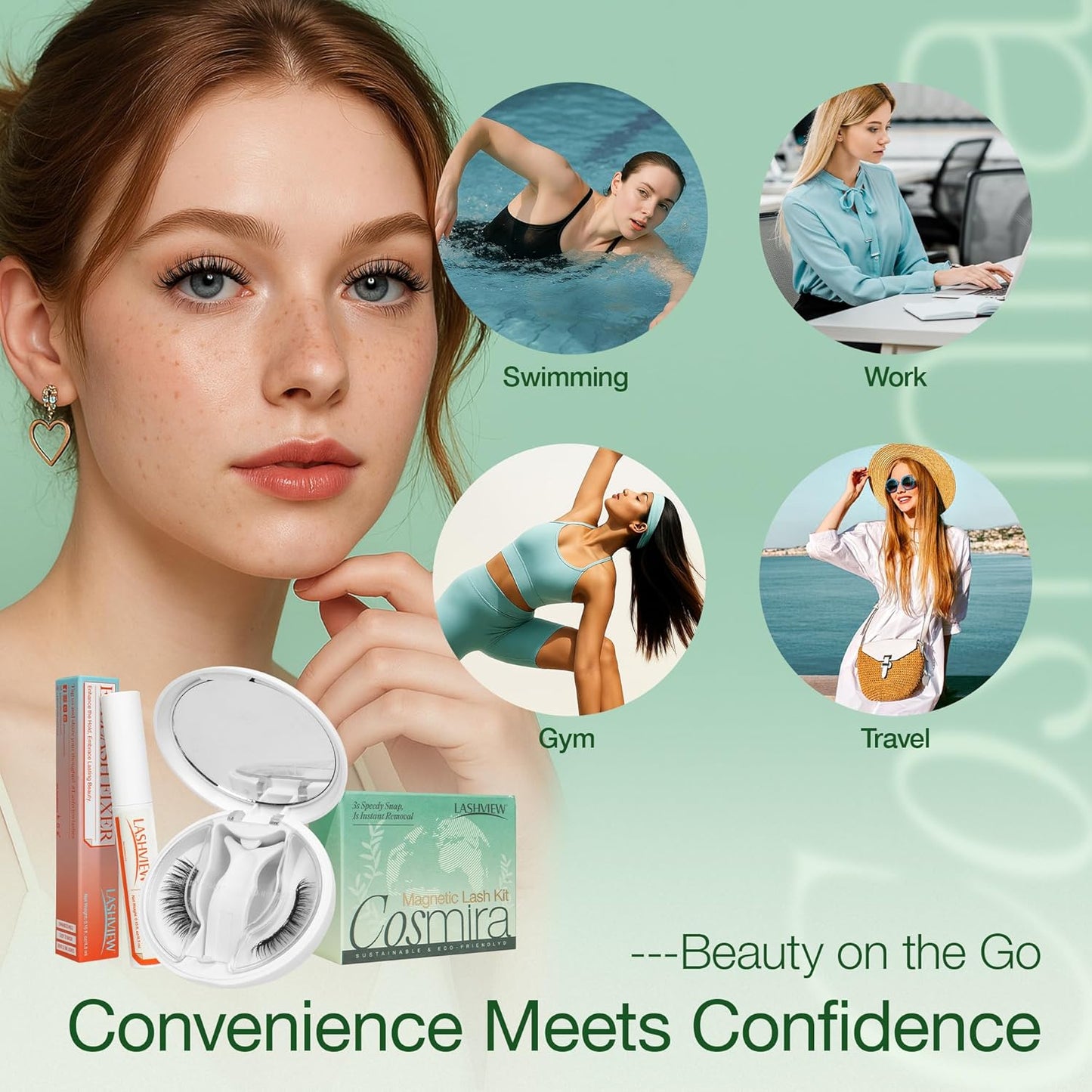 LASHVIEW Upgrade Soft Magnetic Eyelashes with Applicator, Reusable Soft Magnetic Lashes Natural Look, No Glue Needed,Comfort& Convenient Portable All-in-One Box (L24)